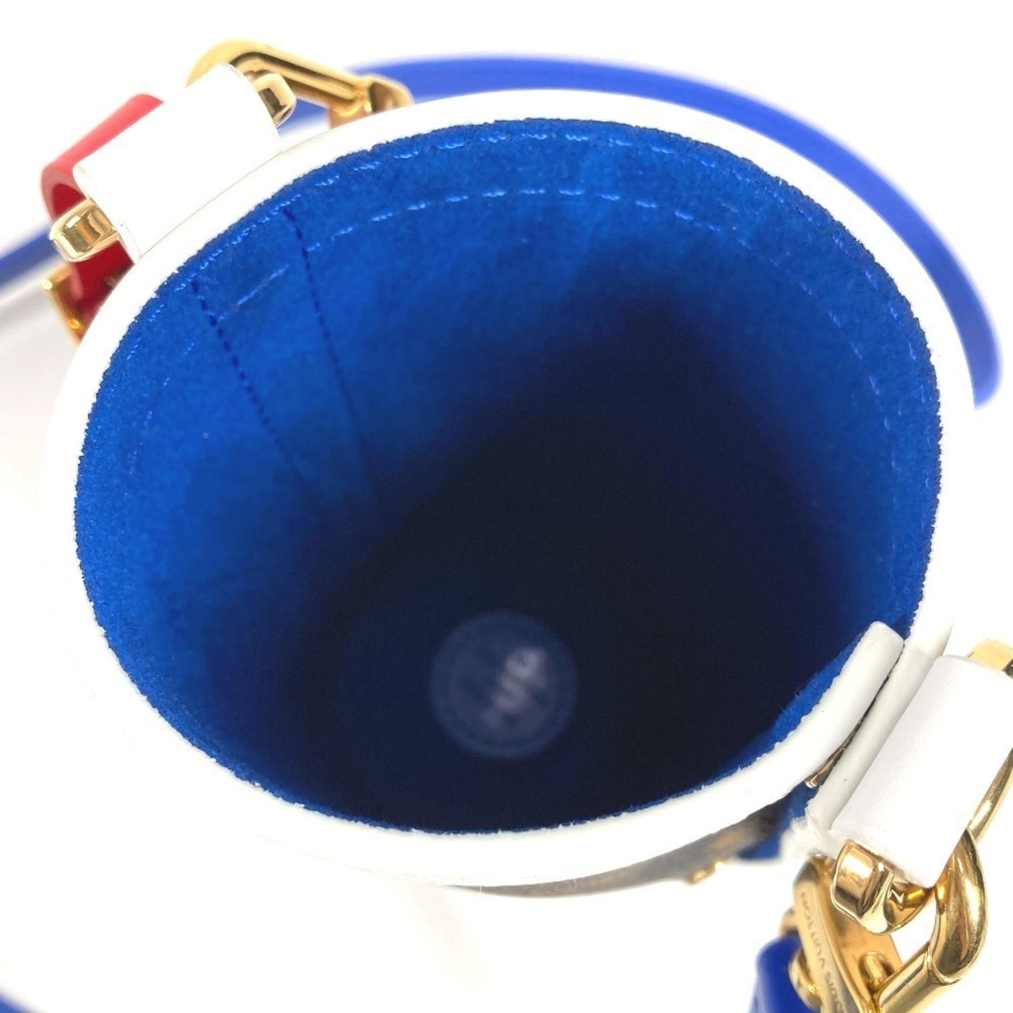 Louis Vuitton Blue Brown Monogram Red Color White Monogram Pochette Shoulder Bag (Pre-Owned)