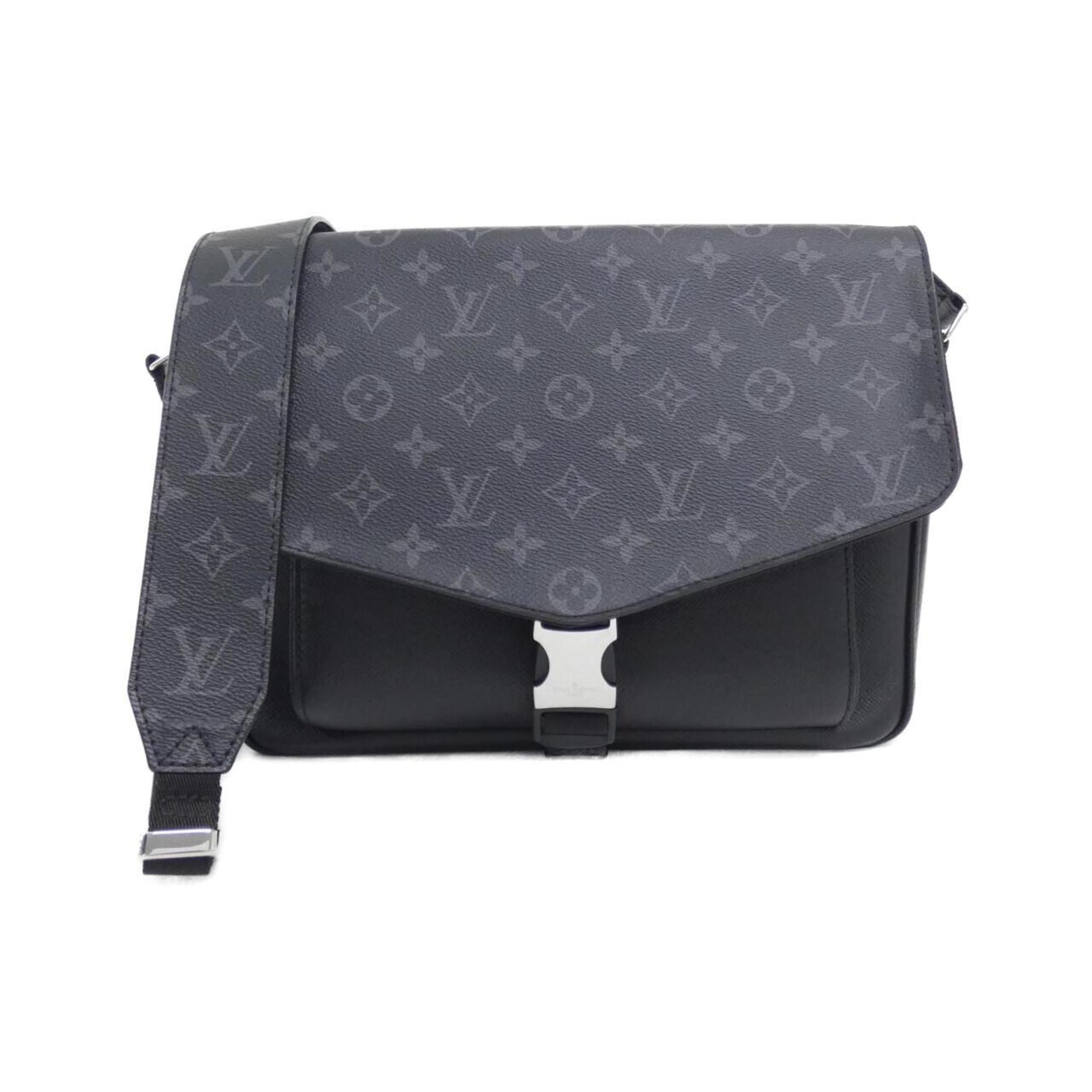 Louis Vuitton Black Coated Canvas Leather Shoulder Bag (Pre-Owned)