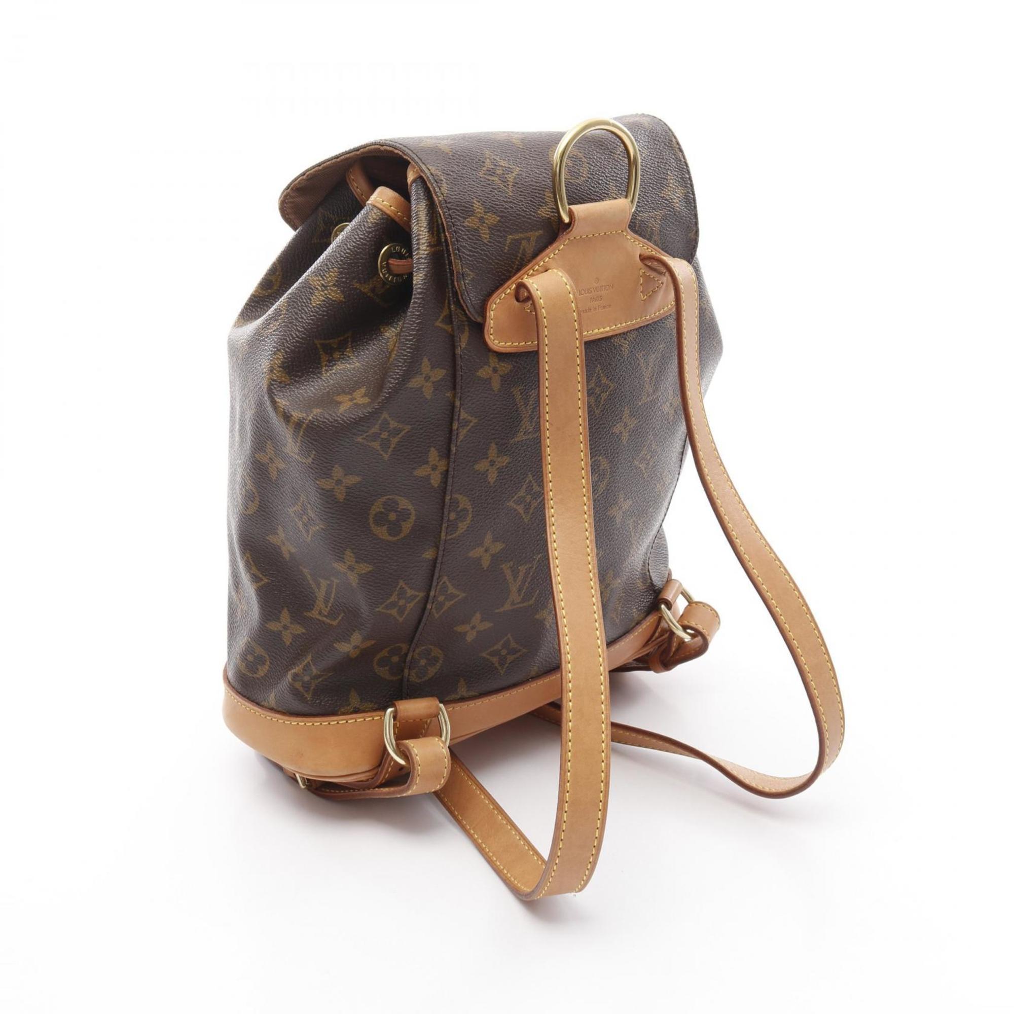 Louis Vuitton Brown Coated Canvas Leather Backpack (Pre-Owned)