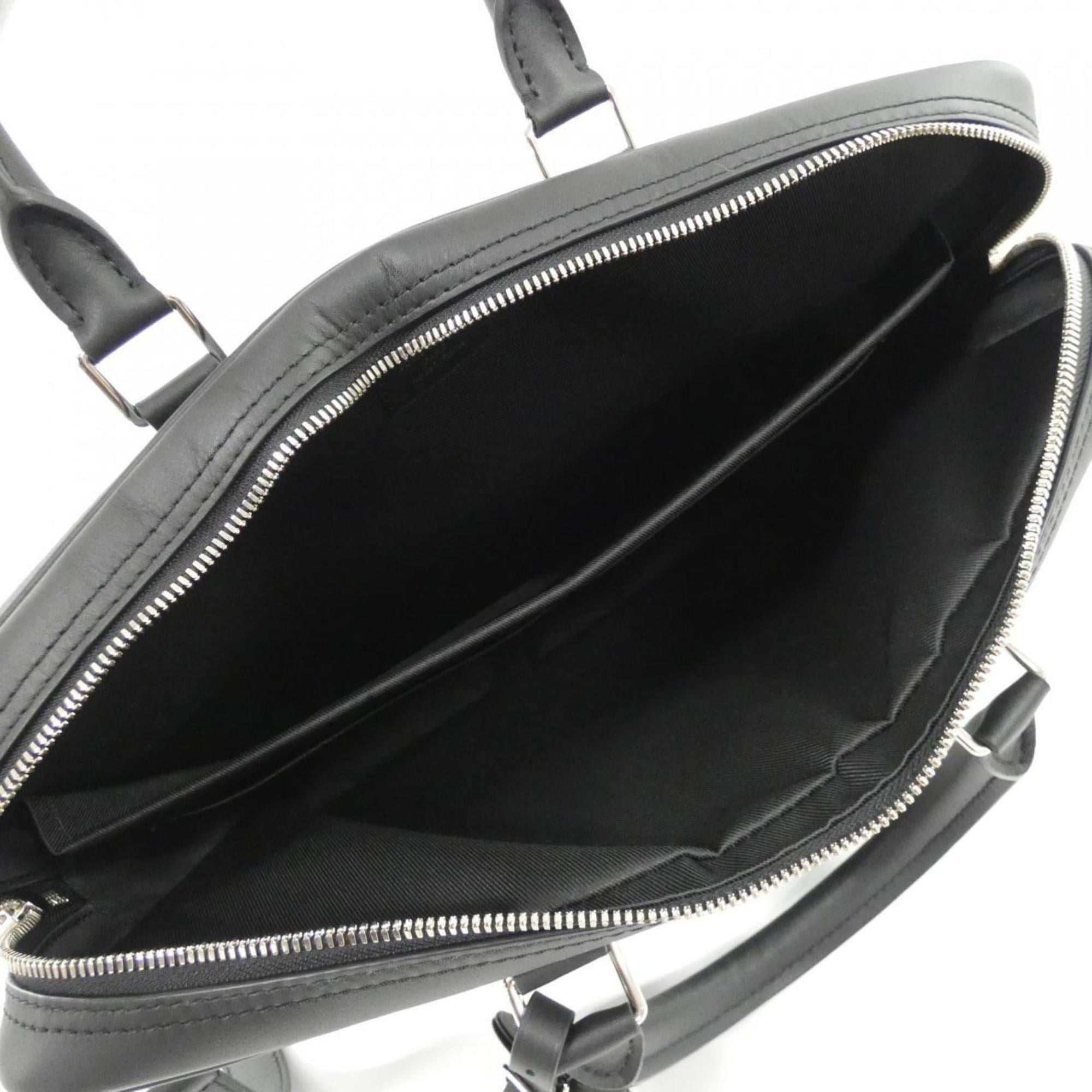 Louis Vuitton Black Leather Briefcase Handbag (Pre-Owned)