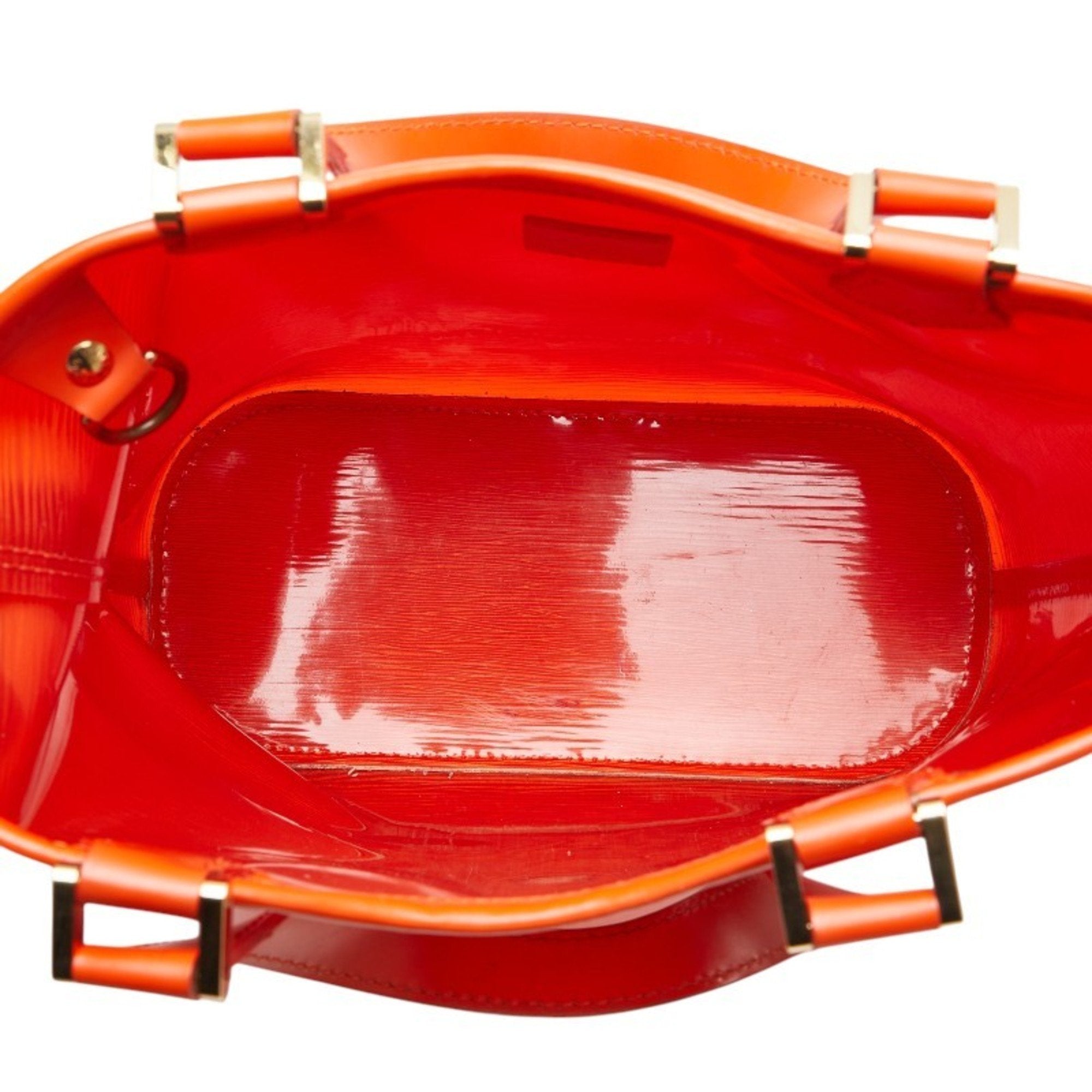 Louis Vuitton Orange Vinyl Leather Handbag (Pre-Owned)