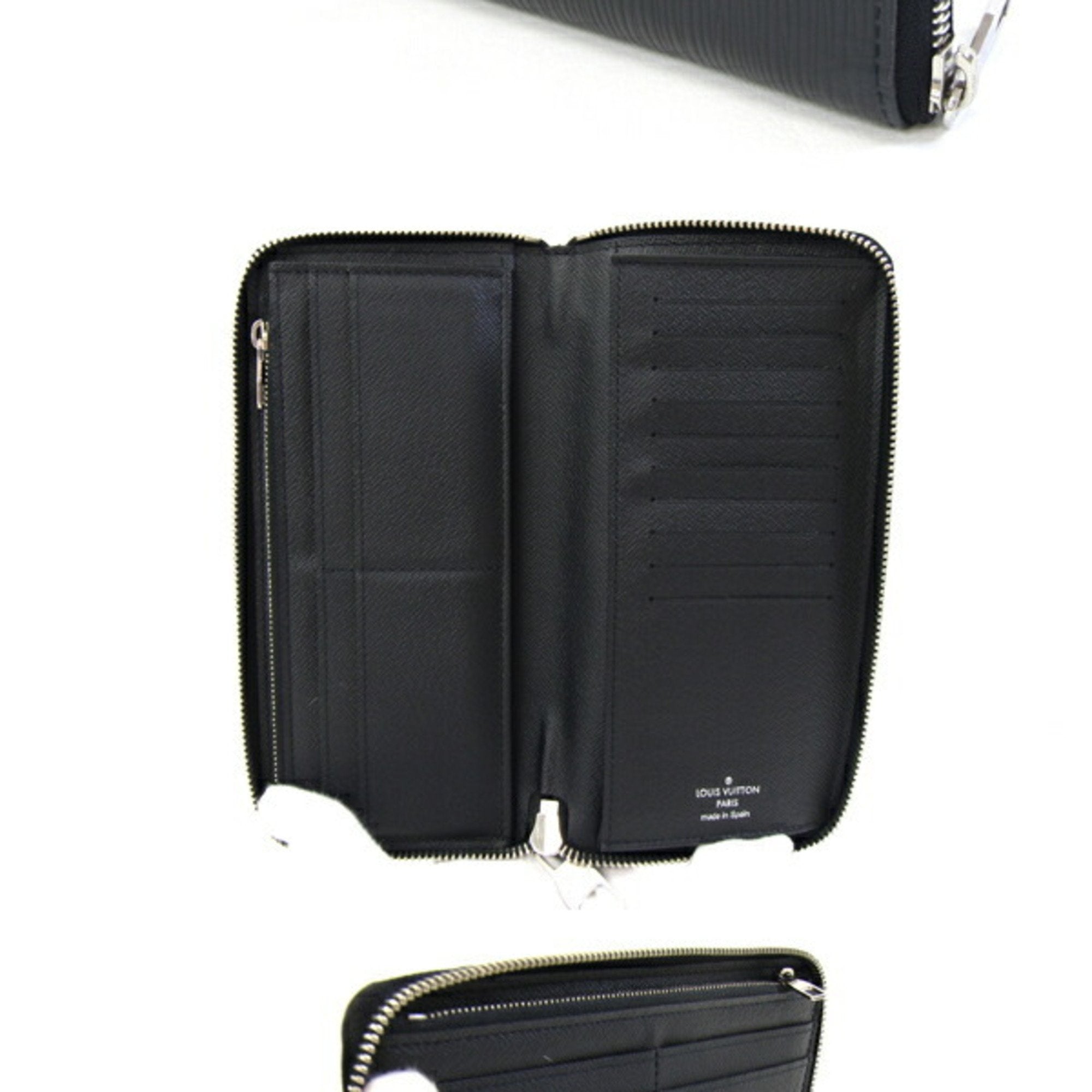 Louis Vuitton Black Noir Epi Leather Long Wallet (Bi-Fold) (Pre-Owned)