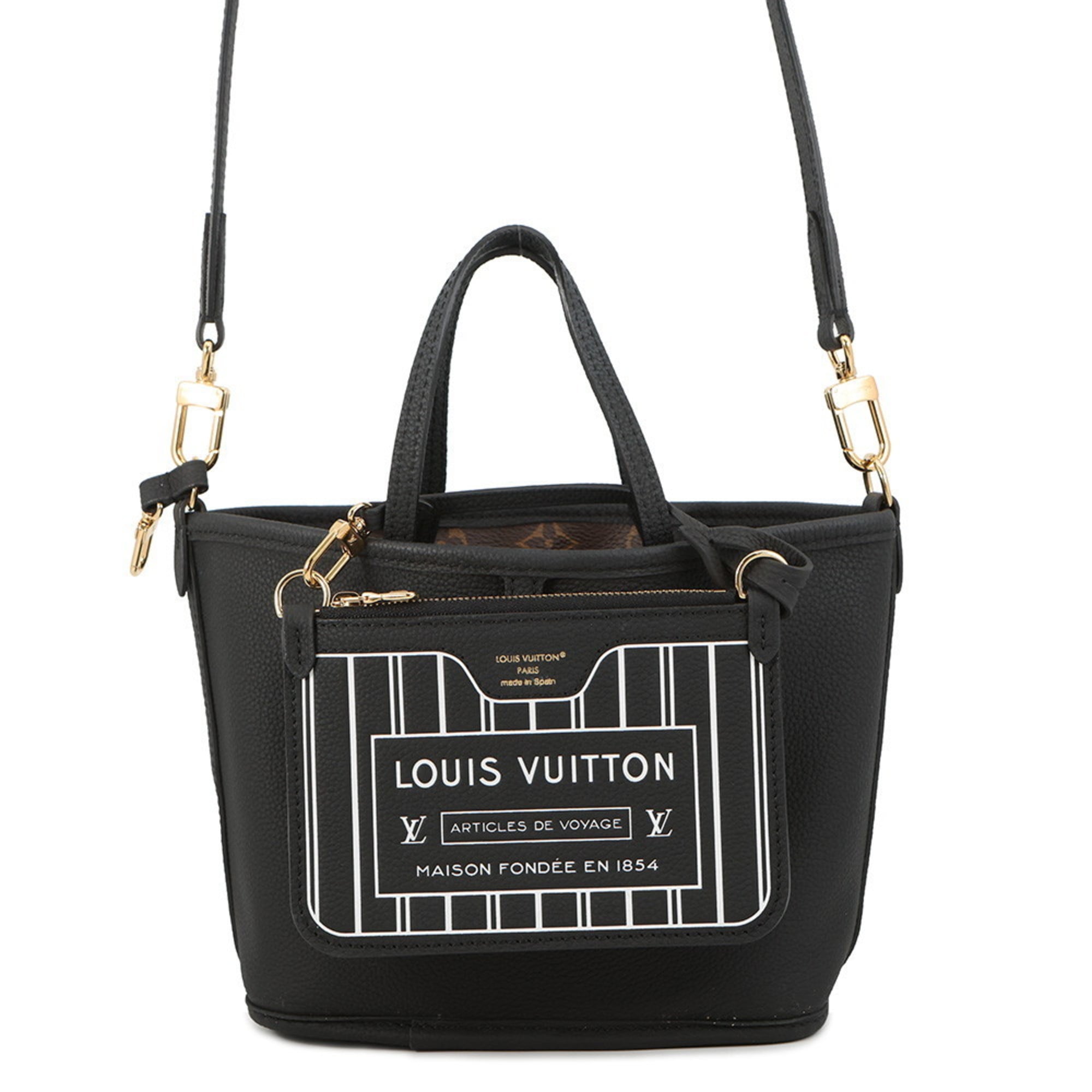 Louis Vuitton Noir Monogram Leather Tote Bag (Pre-Owned)