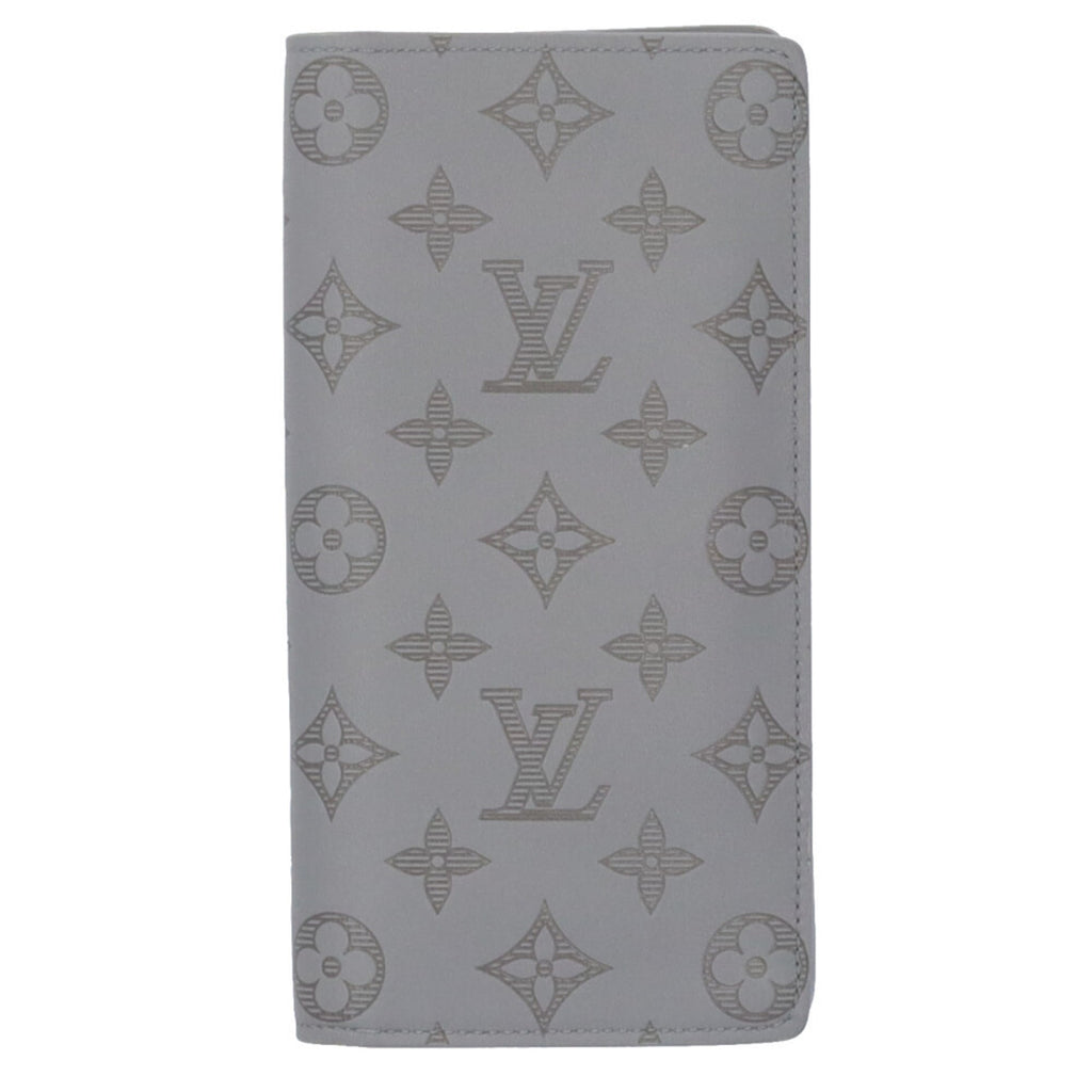 Louis Vuitton Gray Monogram Shadow Long Wallet (Bi-Fold) (Pre-Owned)