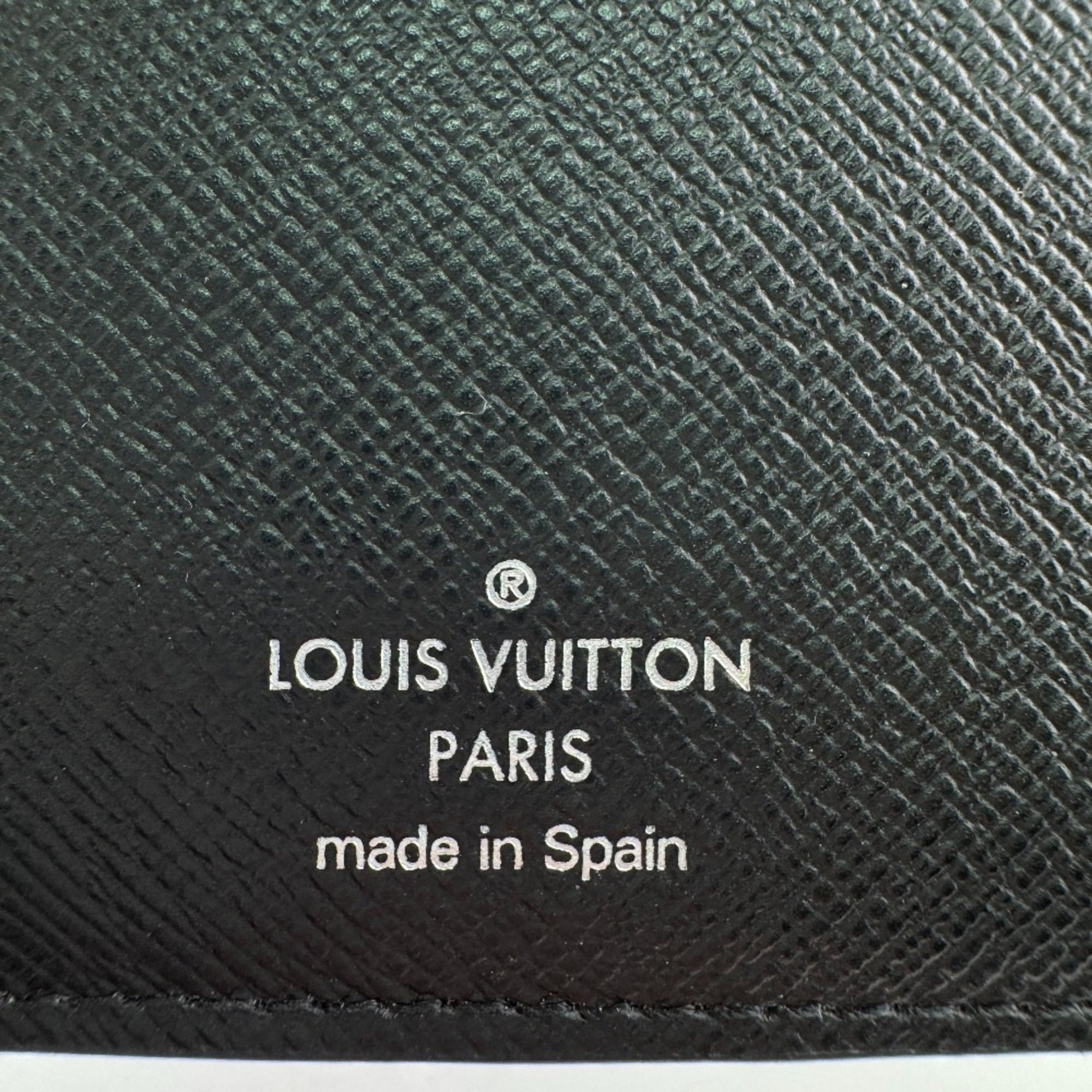 Louis Vuitton Black Gray Leather Wallet (Bi-Fold) (Pre-Owned)