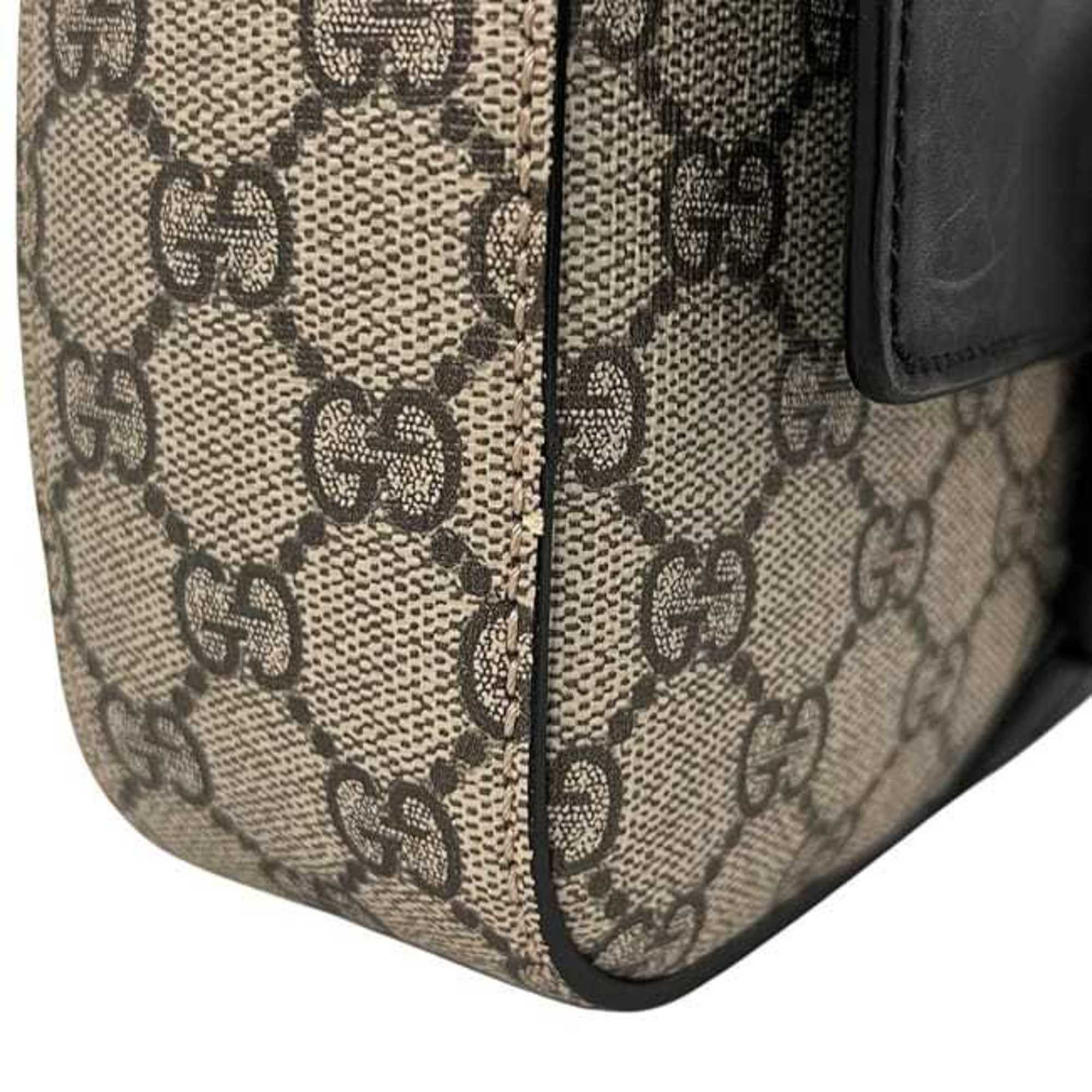 Buckle Flap Messenger Bag GG Coated Canvas with Leather Medium