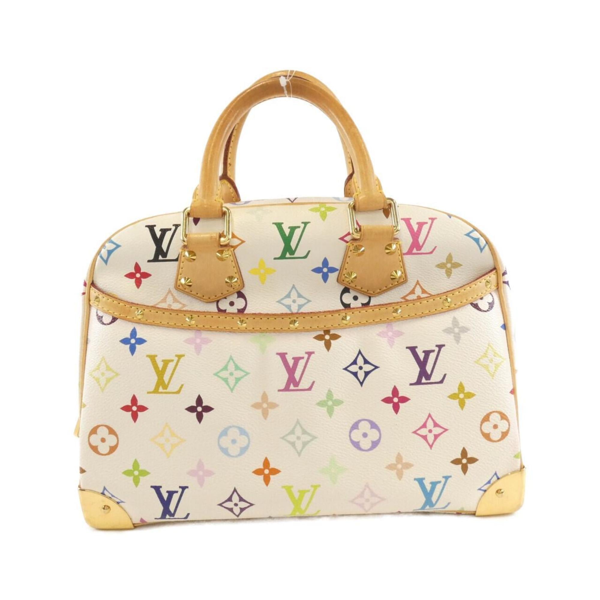 Louis Vuitton Beige White Coated Canvas Handbag (Pre-Owned)