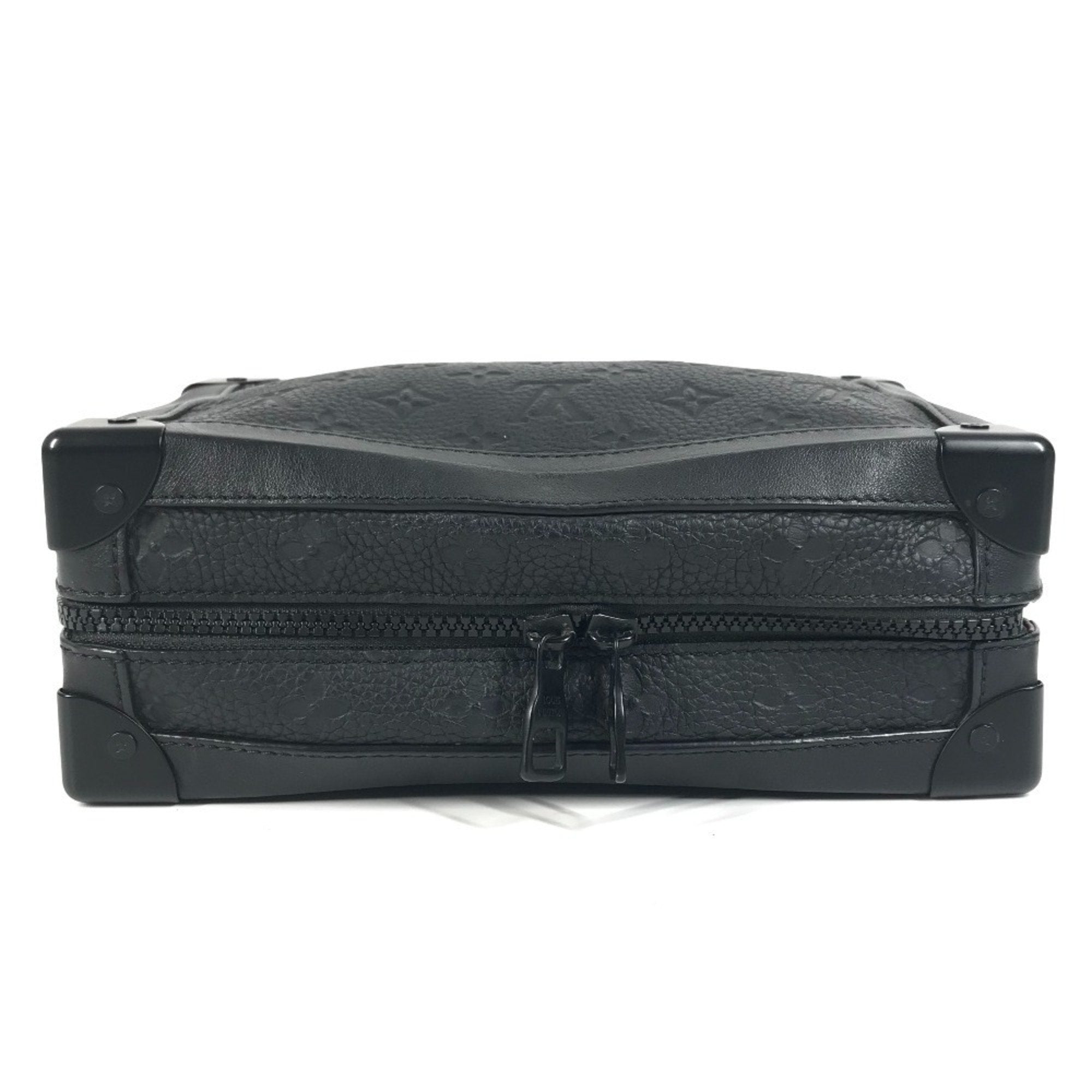 Louis Vuitton Black Noir Leather Clutch Bag Shoulder Bag (Pre-Owned)