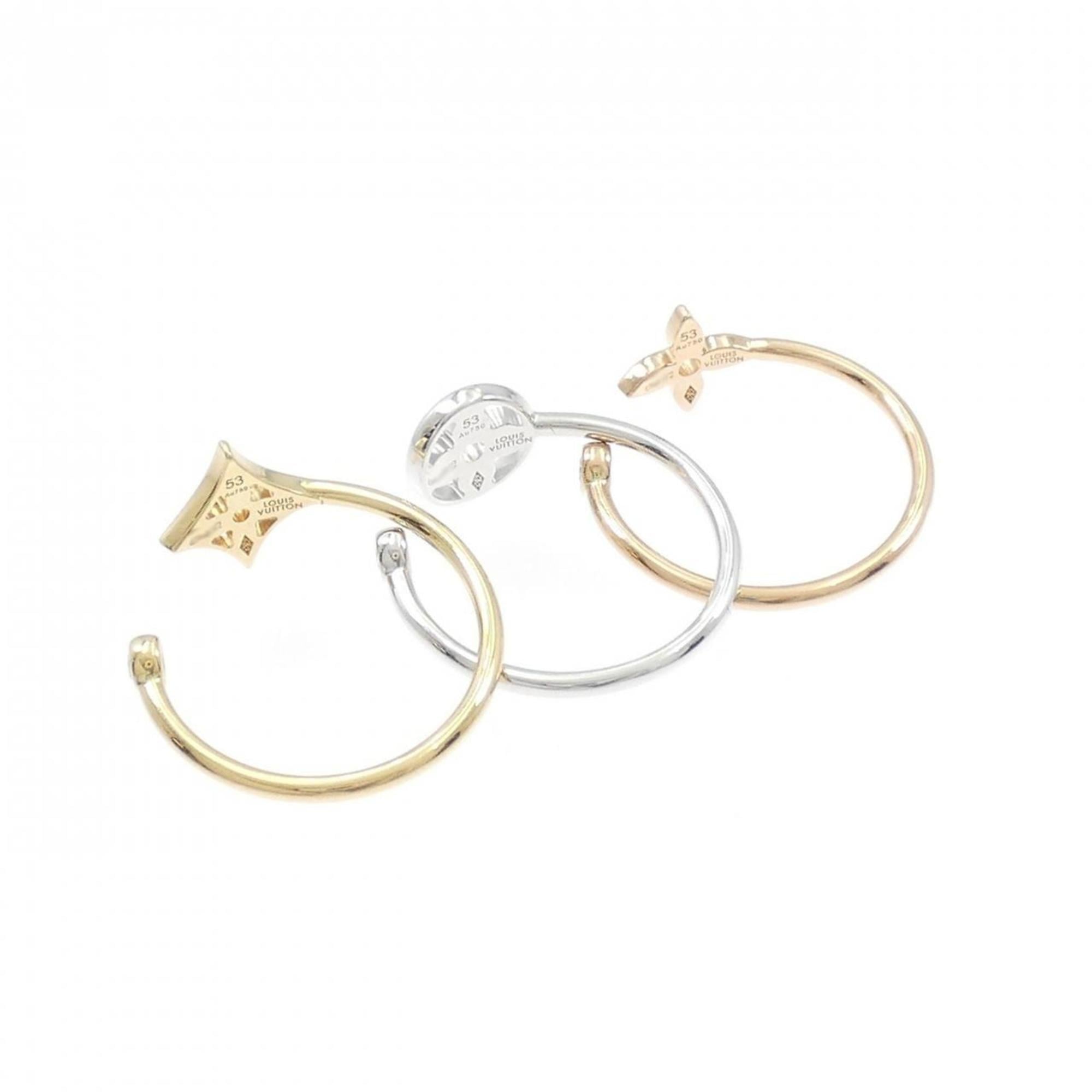 Louis Vuitton Yellow Gold (18K) Pink Gold (18K) White Gold (18K) Band Ring (Pre-Owned)