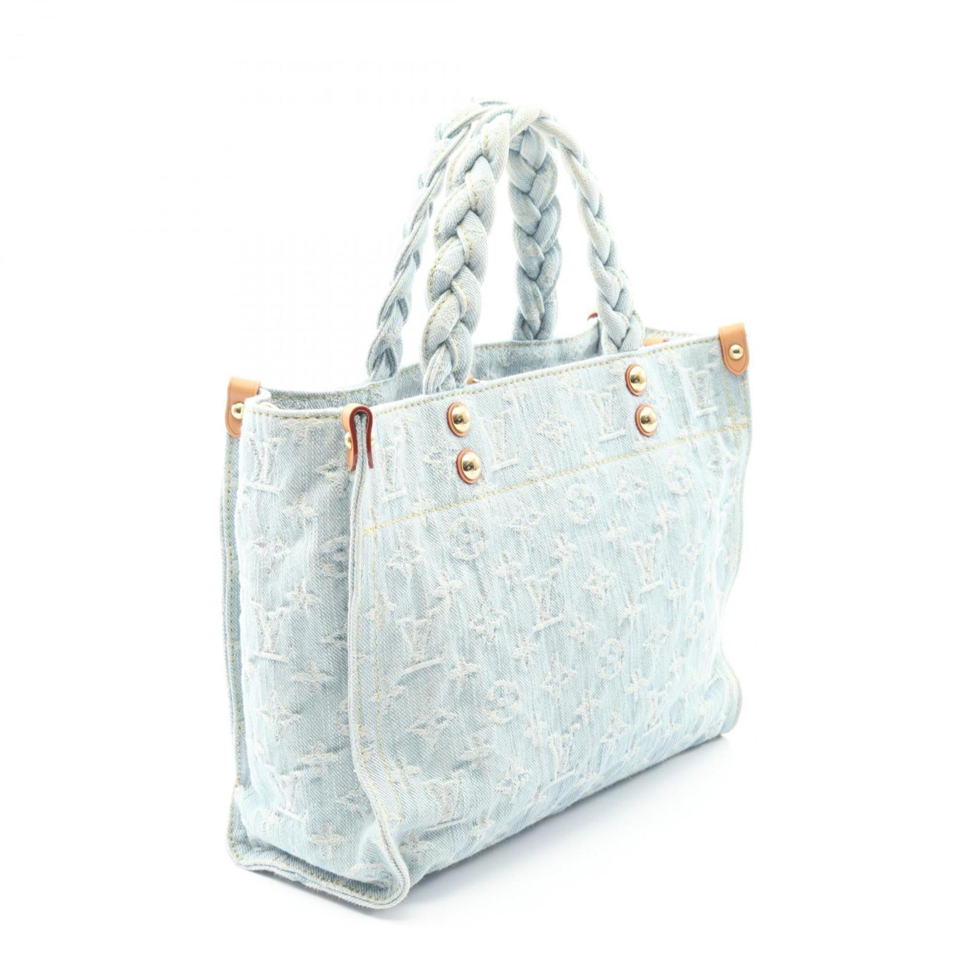 Louis Vuitton Blue Denim Leather Handbag (Pre-Owned)