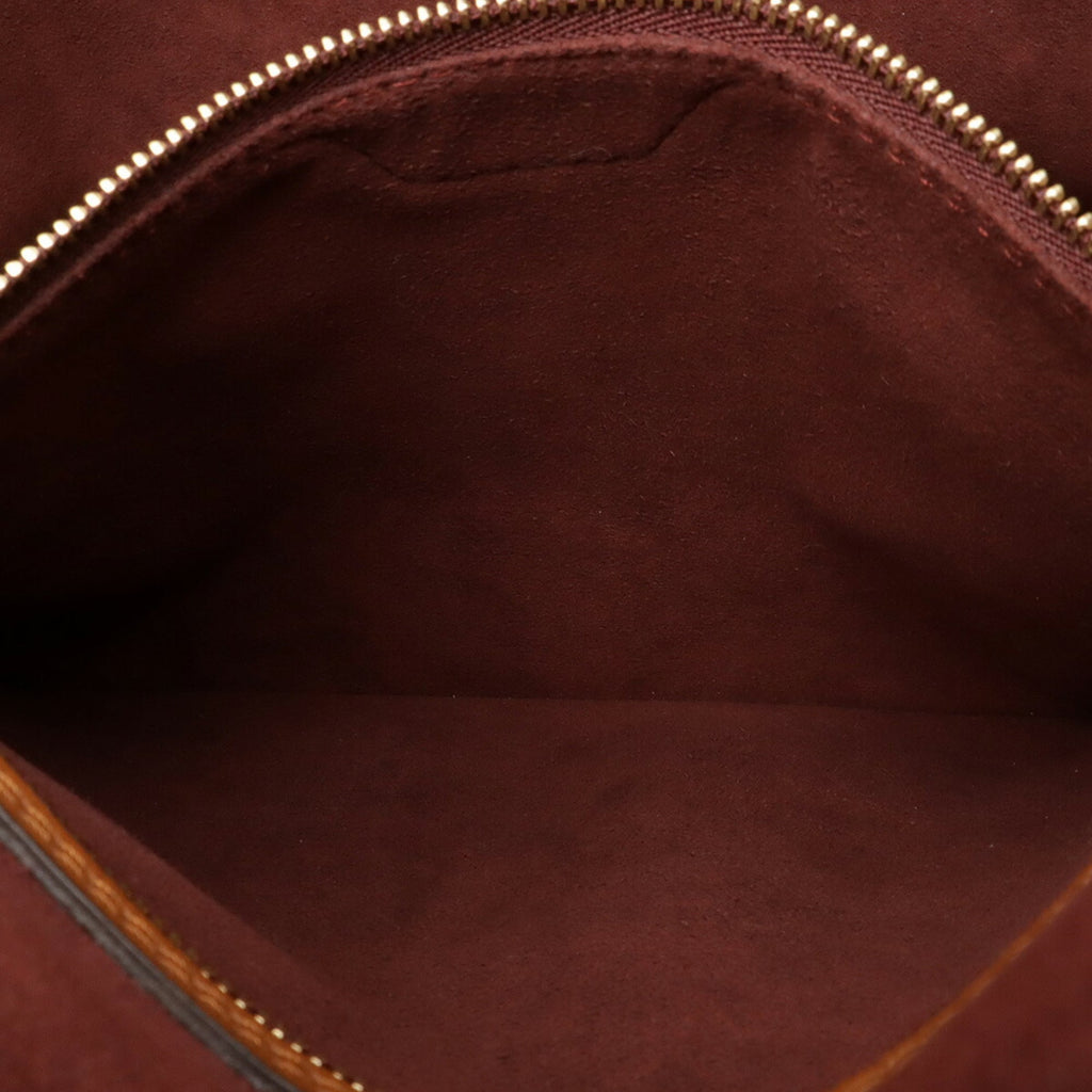 Louis Vuitton Bordeaux Brown White Jacquard Leather Pouch Shoulder Bag Tote Bag (Pre-Owned)