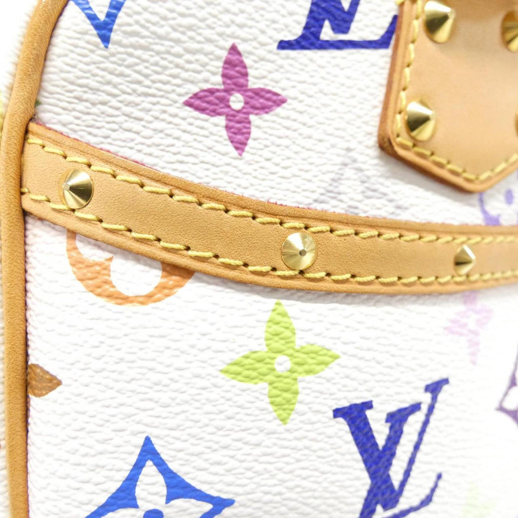 Louis Vuitton White Coated Canvas Handbag (Pre-Owned)