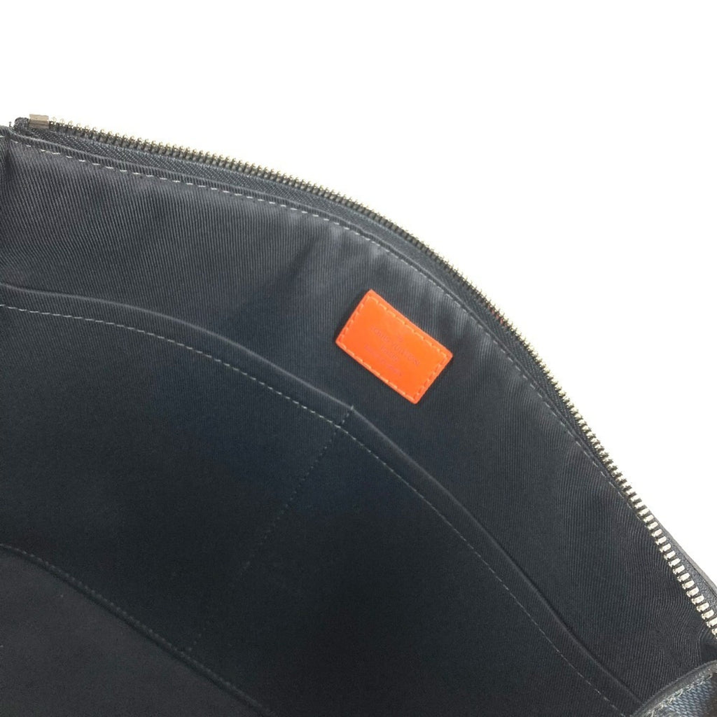 Louis Vuitton Galle Navy Orange Damier Canvas Messenger Bag Shoulder Bag (Pre-Owned)