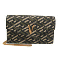 Virtus Chain Wallet La Greca Signature Coated Canvas