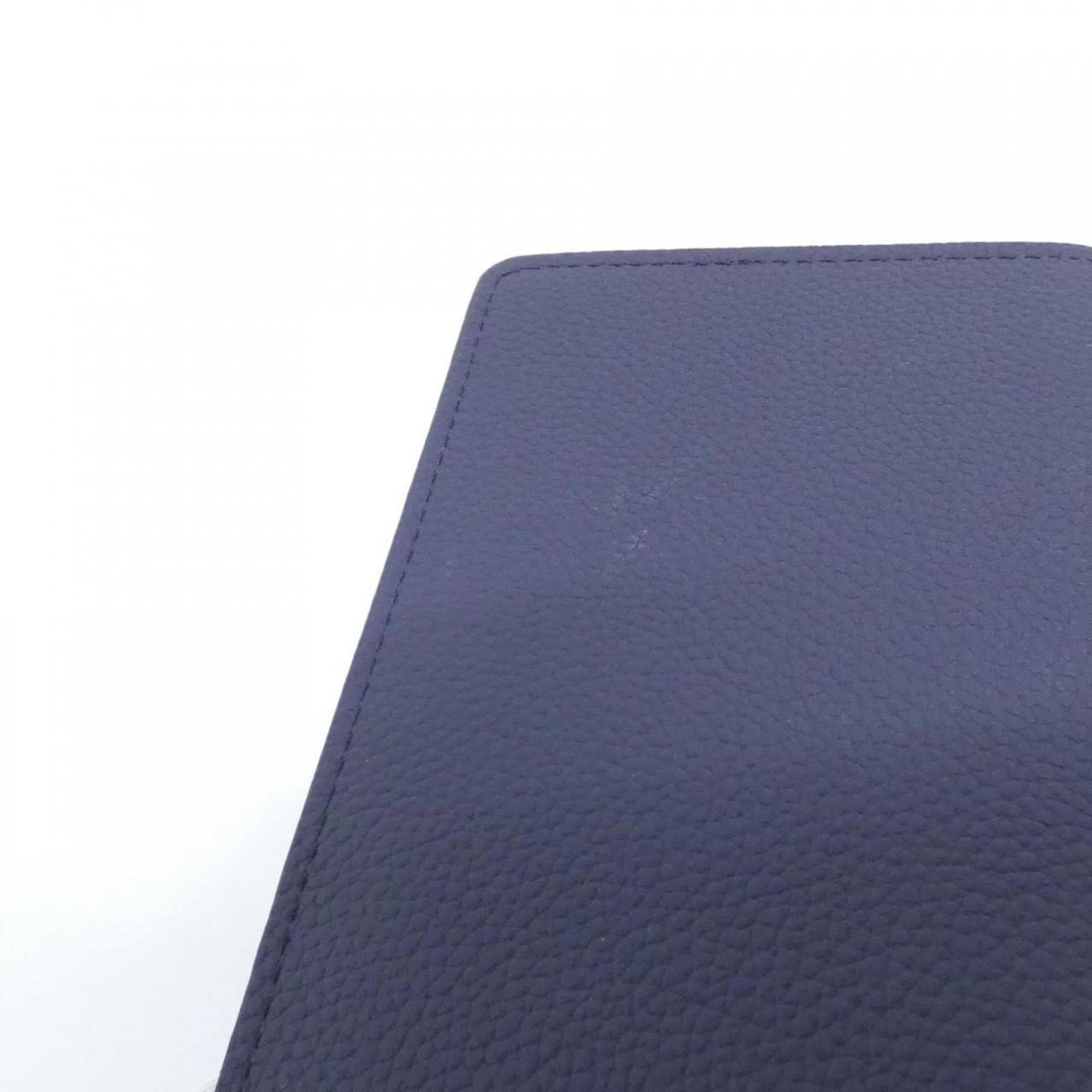 Louis Vuitton Navy Leather Long Wallet (Bi-Fold) (Pre-Owned)