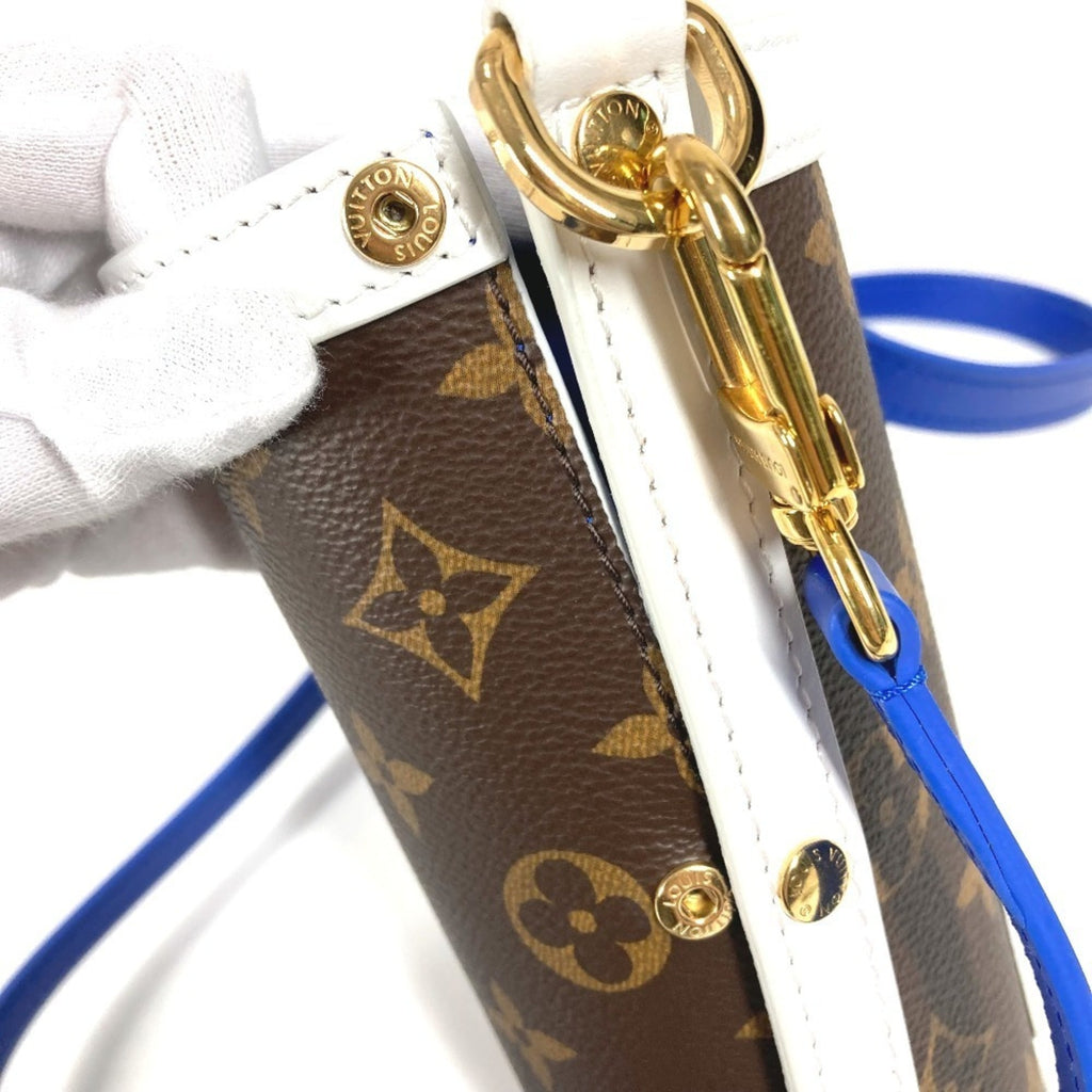 Louis Vuitton Blue Brown Monogram Red Color White Monogram Pochette Shoulder Bag (Pre-Owned)