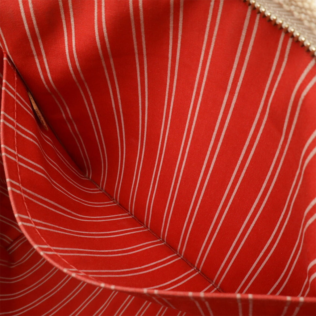 Louis Vuitton Beige Red Color Canvas Shoulder Bag Tote Bag (Pre-Owned)