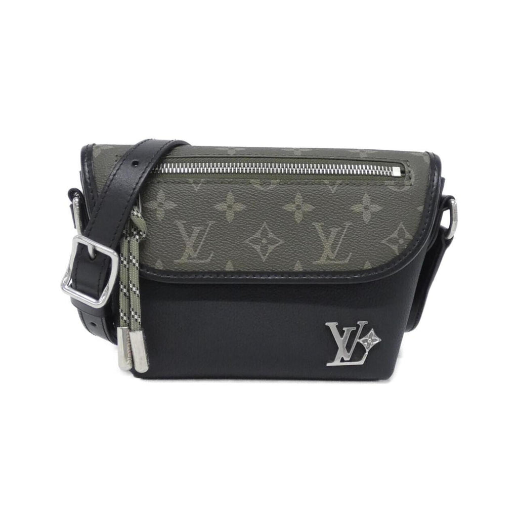 Louis Vuitton Black Khaki Monogram Leather Shoulder Bag (Pre-Owned)