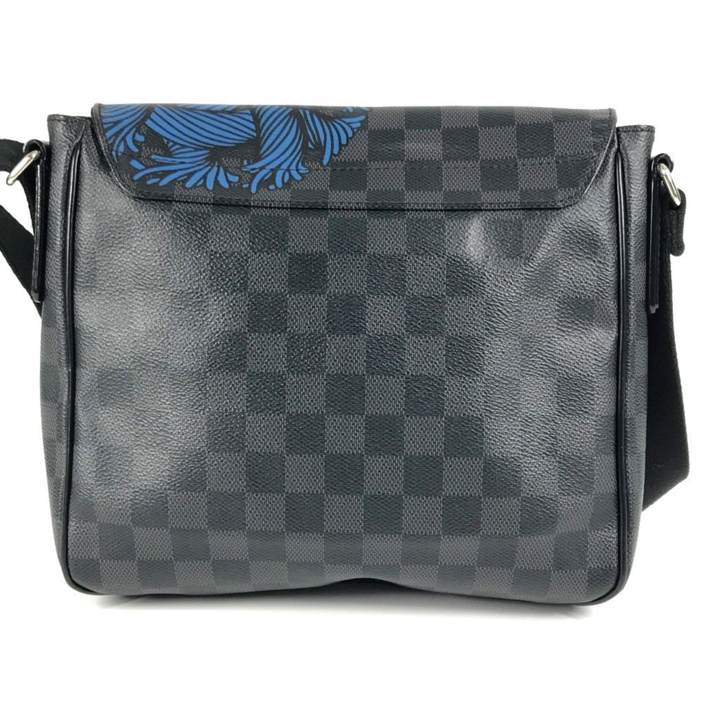 Louis Vuitton Black Blue Damier Graphite Messenger Bag Shoulder Bag (Pre-Owned)
