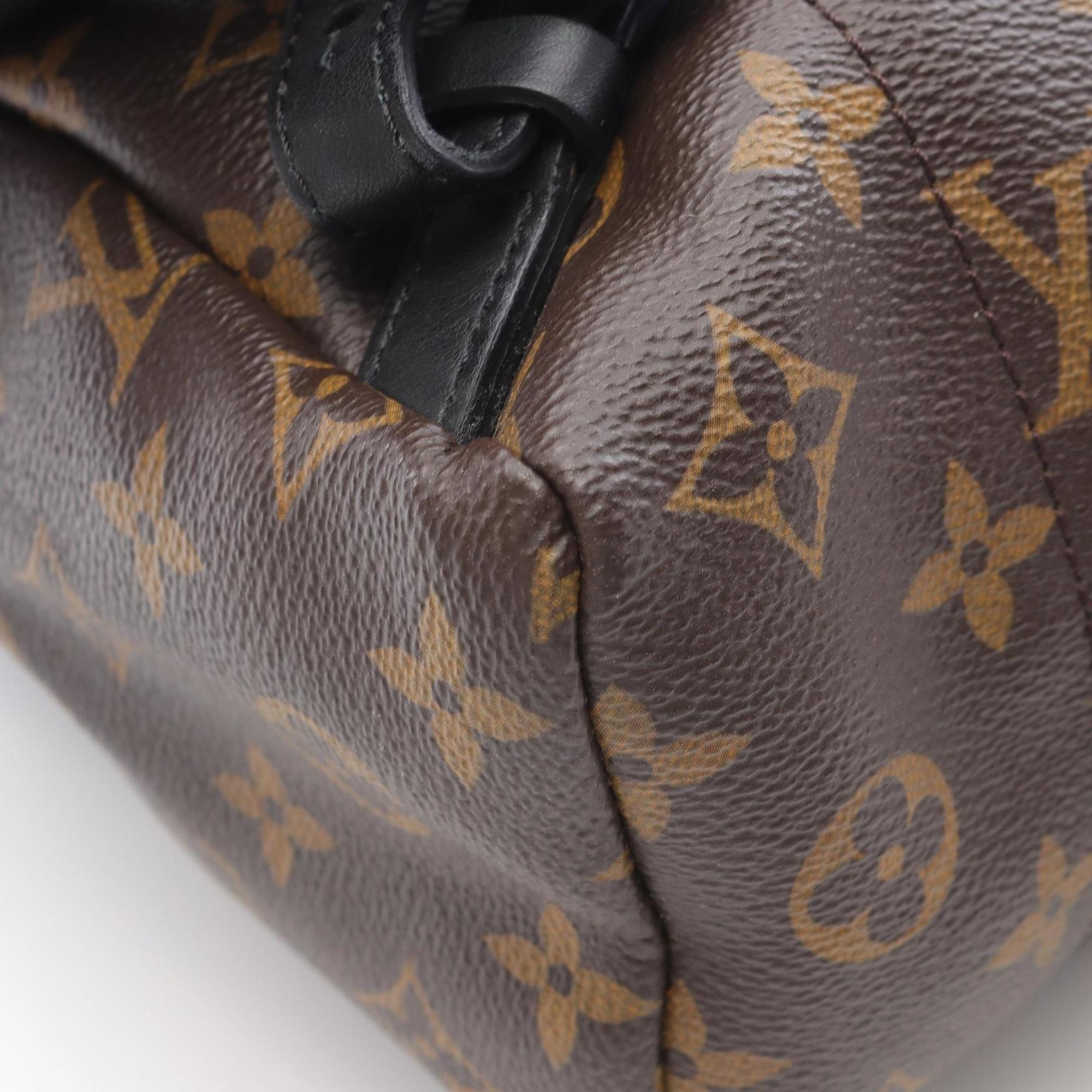 Louis Vuitton Black Brown Coated Canvas Leather Backpack (Pre-Owned)