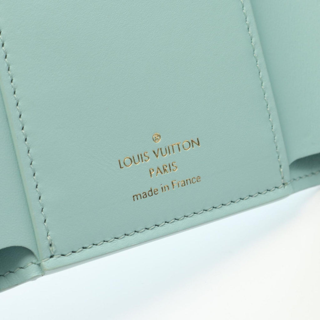 Louis Vuitton Blue Green Leather Wallet (Tri-Fold) (Pre-Owned)