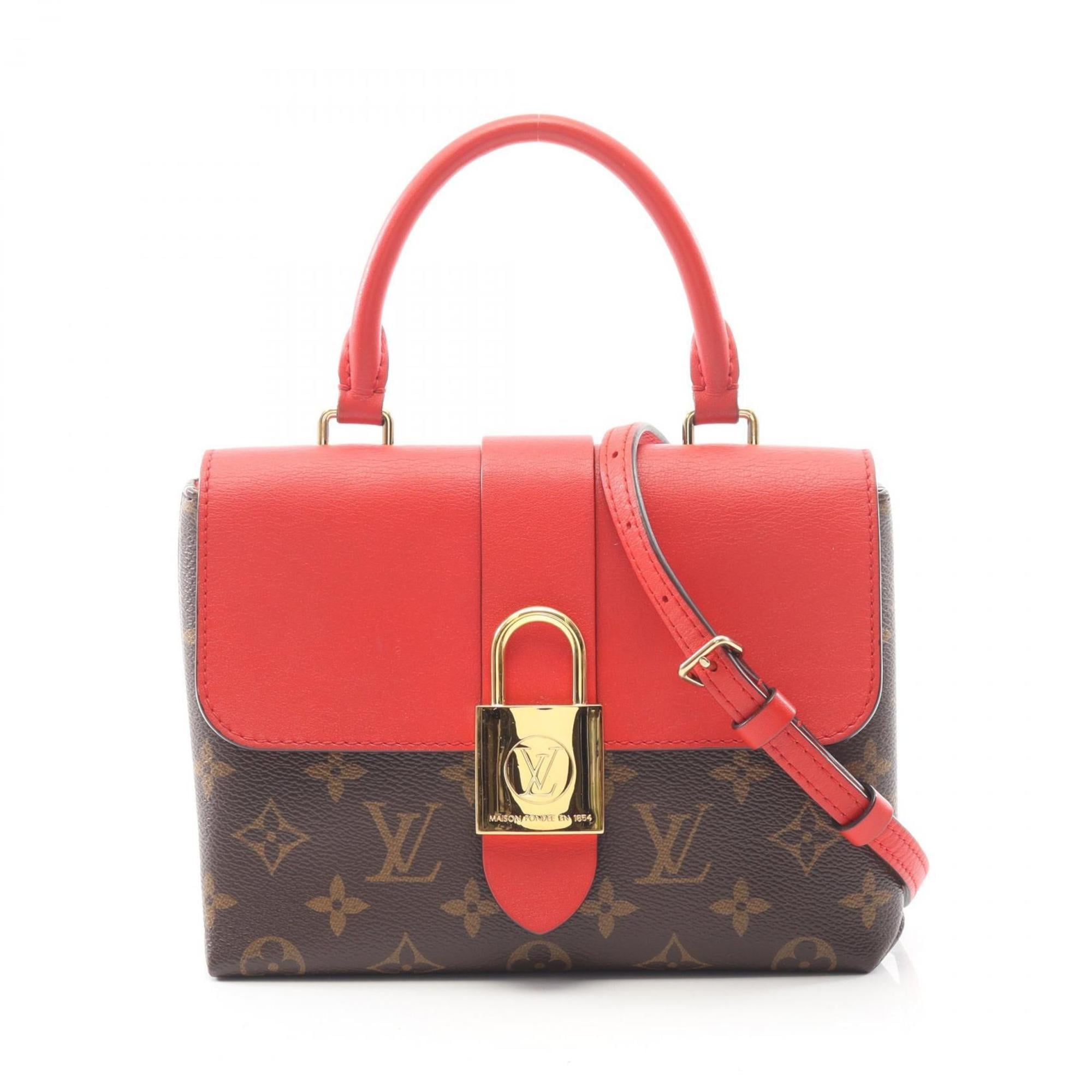 Louis Vuitton Brown Coquelicots Monogram Red Color Coated Canvas Leather Handbag (Pre-Owned)
