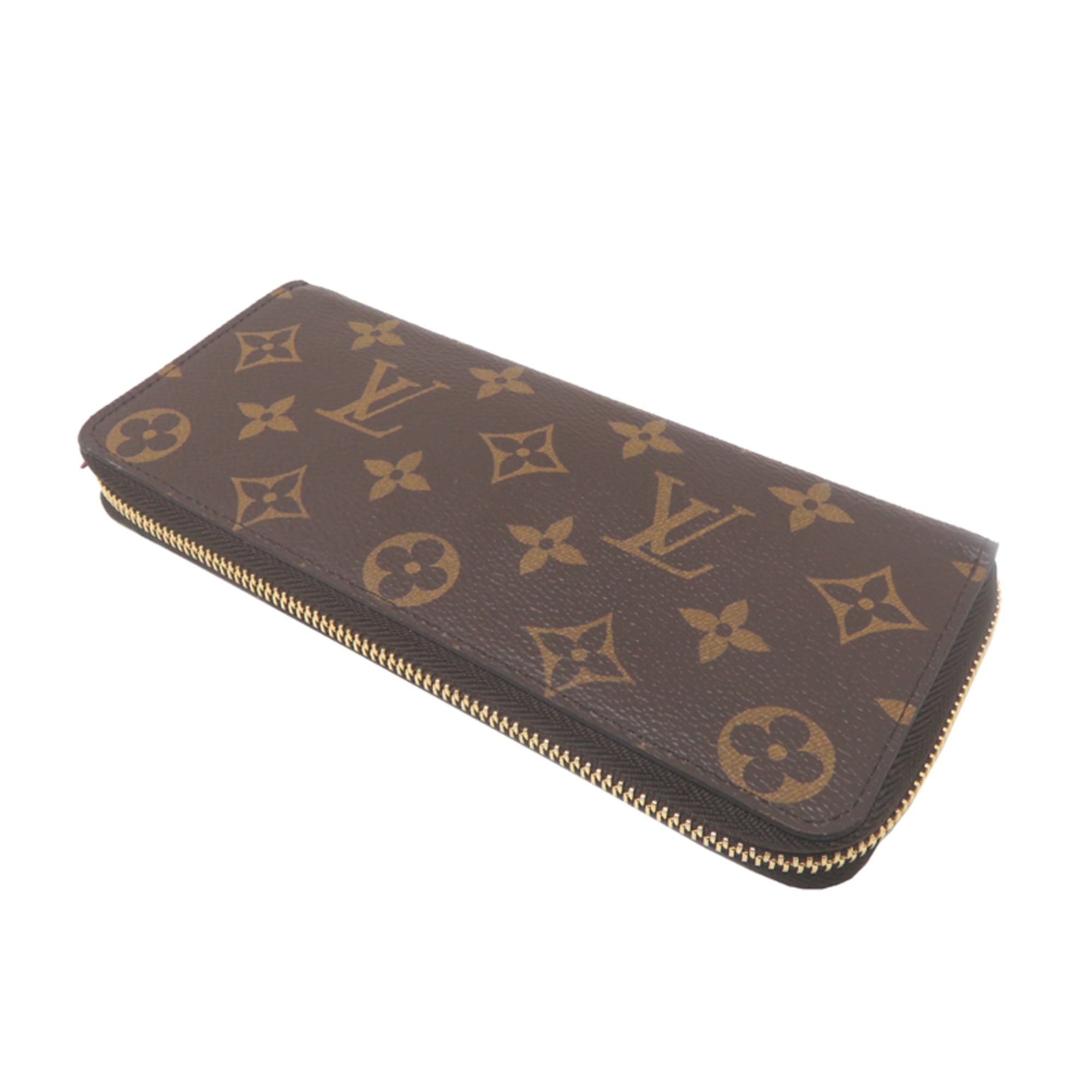 Louis Vuitton Brown Fuchsia Monogram Long Bill Wallet (Bi-Fold) (Pre-Owned)