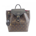 Louis Vuitton Black Marron Coated Canvas Leather Backpack (Pre-Owned)
