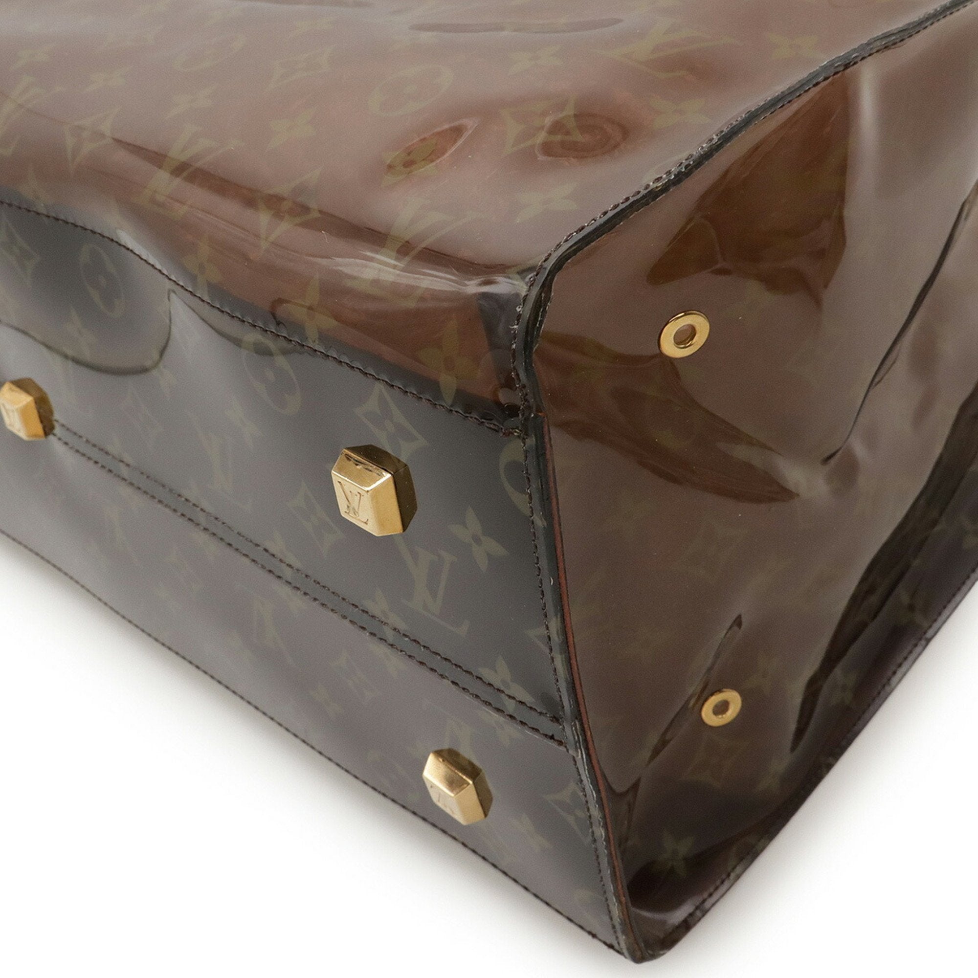 Louis Vuitton Brown Clear Vinyl Leather Beach Bag Shoulder Bag Tote Bag (Pre-Owned)