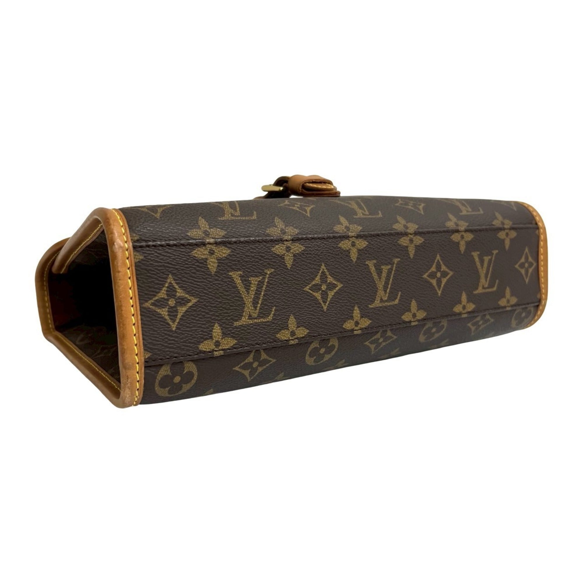Louis Vuitton Brown Leather Pvc Handbag Shoulder Bag (Pre-Owned)