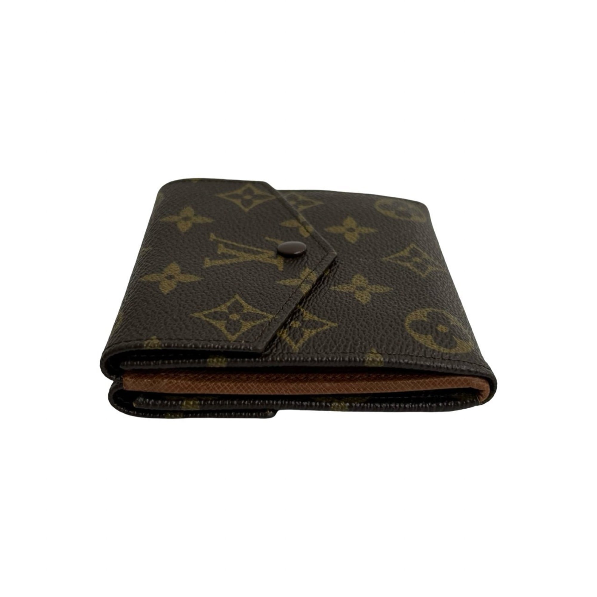 Louis Vuitton Brown Leather Pvc Wallet (Tri-Fold) (Pre-Owned)