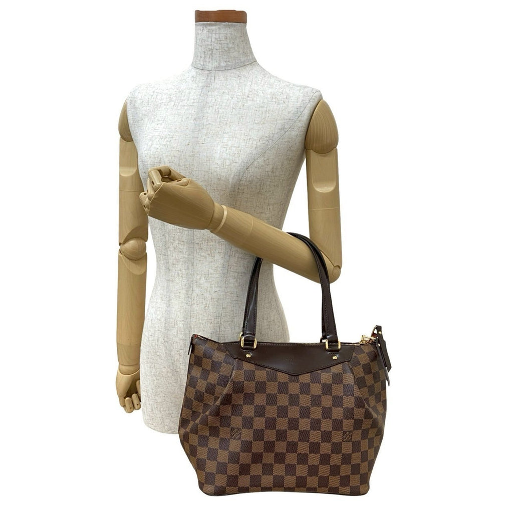Louis Vuitton Brown Leather Pvc Handbag Tote Bag (Pre-Owned)