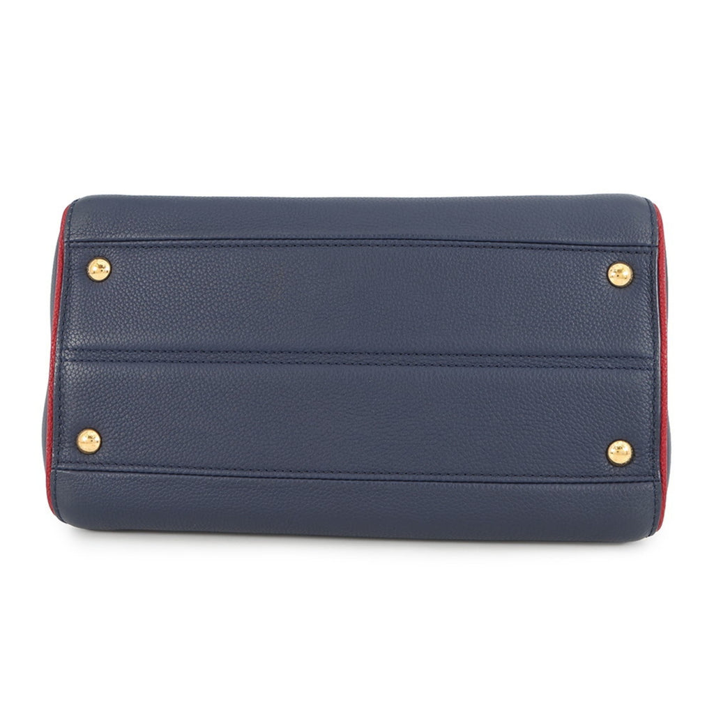 Louis Vuitton Monogram Navy Blue Leather Handbag (Pre-Owned)