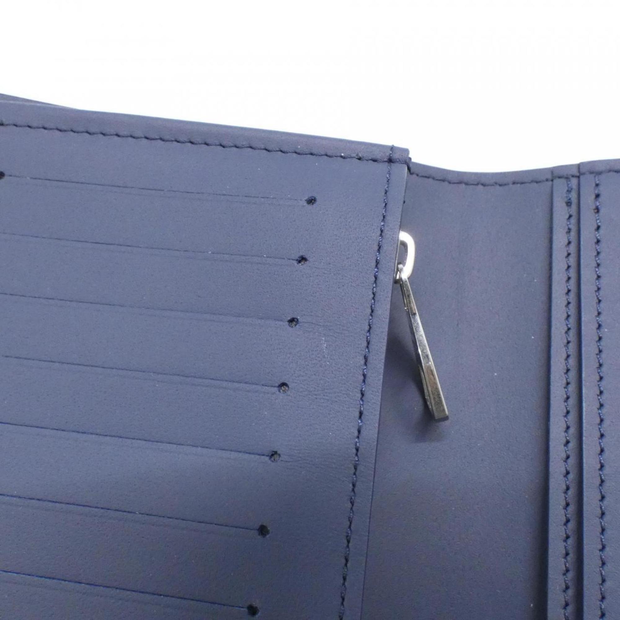Louis Vuitton Navy Leather Long Wallet (Bi-Fold) (Pre-Owned)