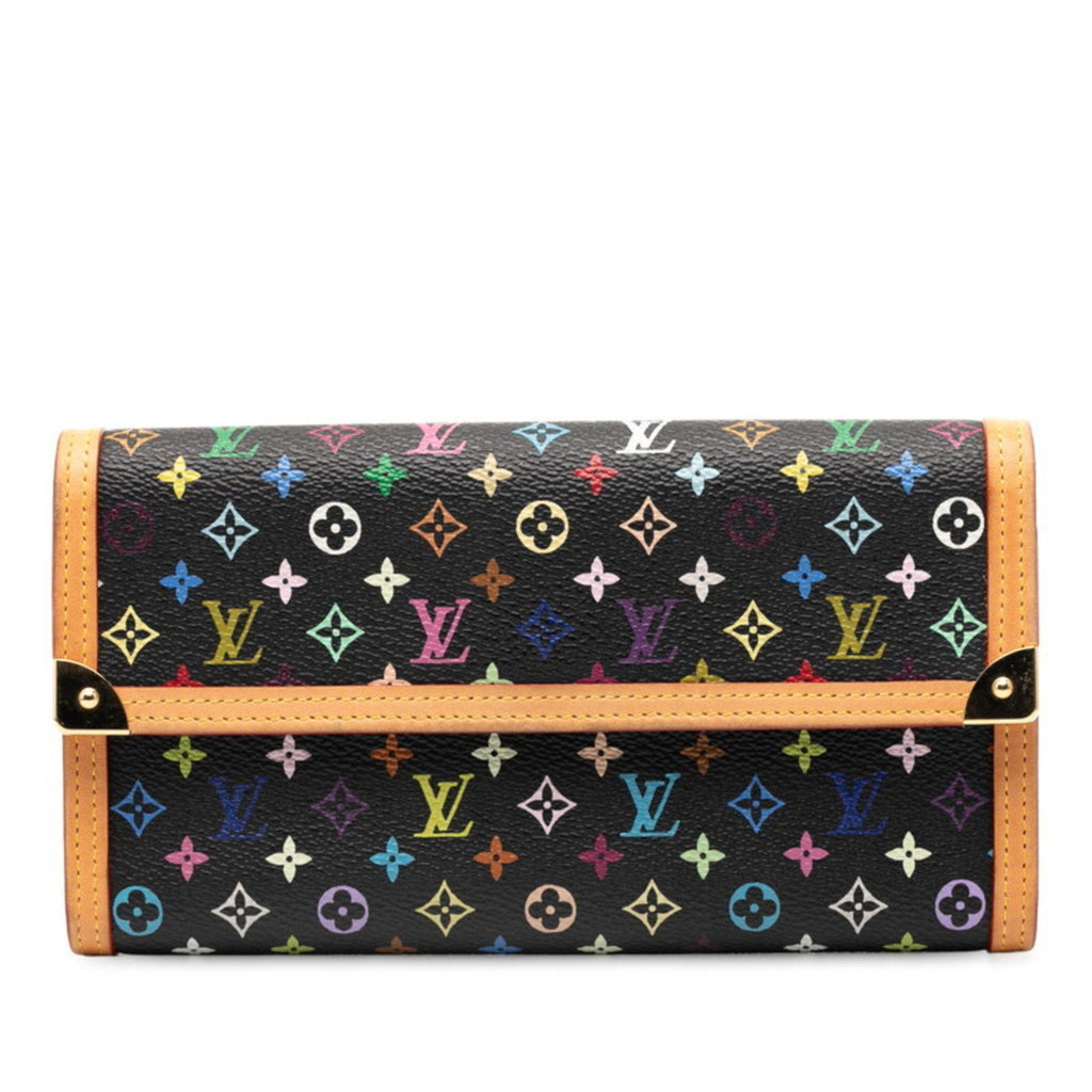 Louis Vuitton Brown Multi-Color Leather Pvc Long Wallet (Bi-Fold) (Pre-Owned)