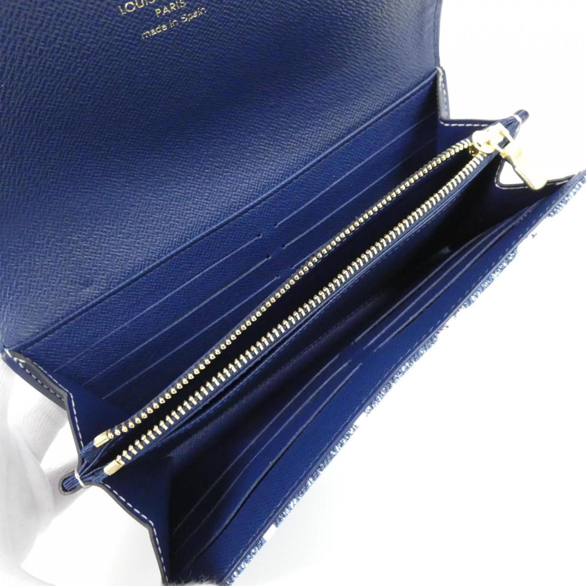 Louis Vuitton Blue Navy Monogram Long Wallet (Bi-Fold) (Pre-Owned)