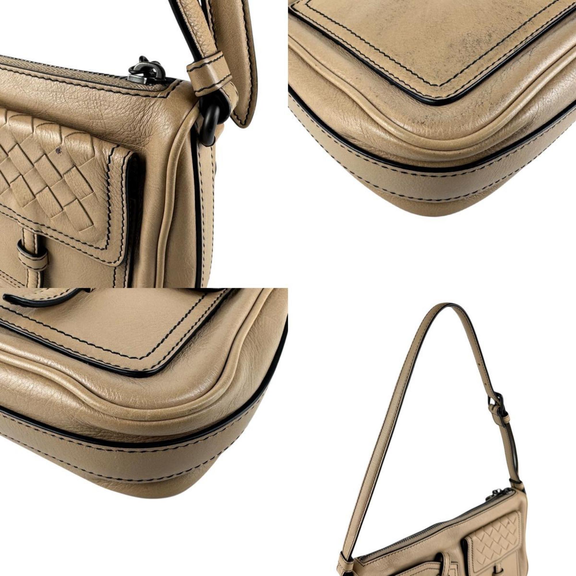 Multi Pocket Shoulder Bag Leather and Intrecciato Nappa Small
