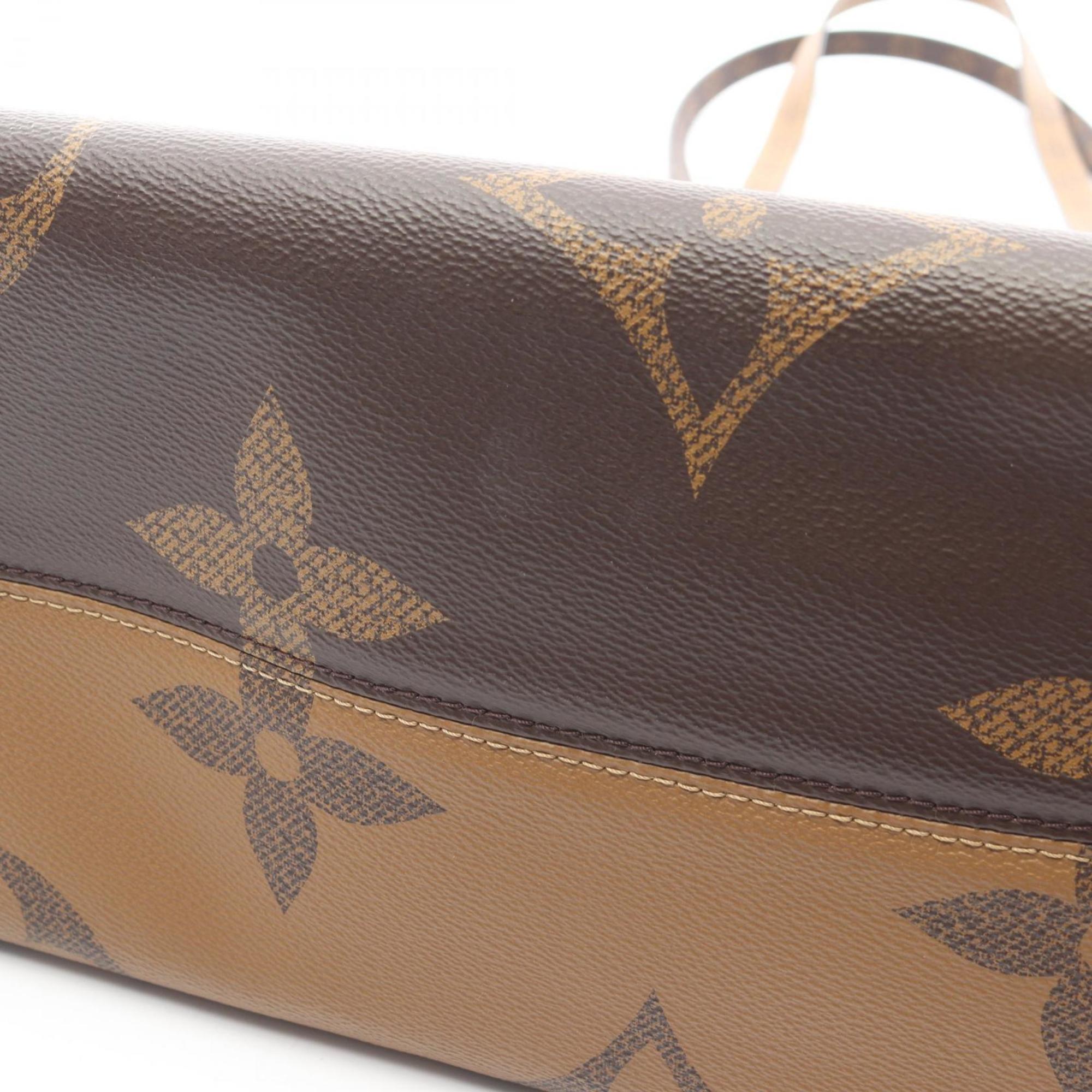 Louis Vuitton Beige Brown Coated Canvas Tote Bag (Pre-Owned)
