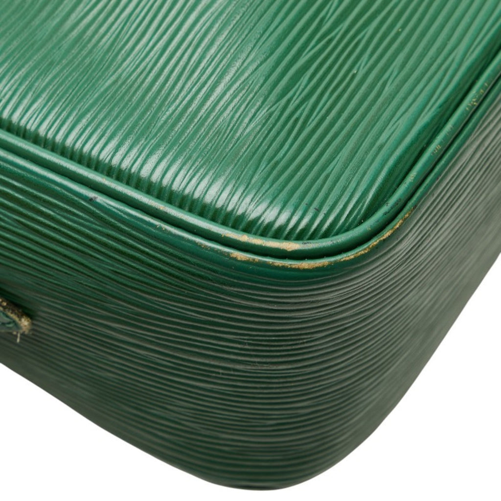 Louis Vuitton Borneo Green Leather Shoulder Bag (Pre-Owned)