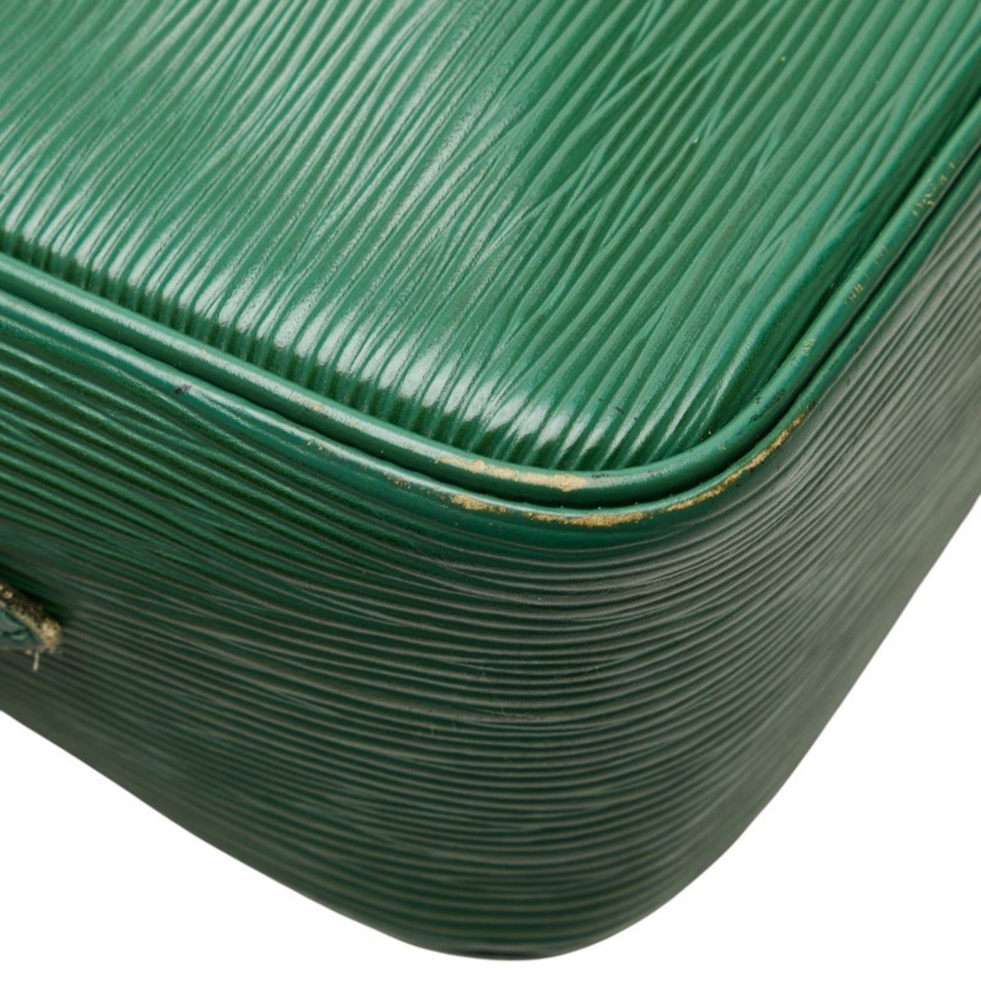 Louis Vuitton Borneo Green Leather Shoulder Bag (Pre-Owned)