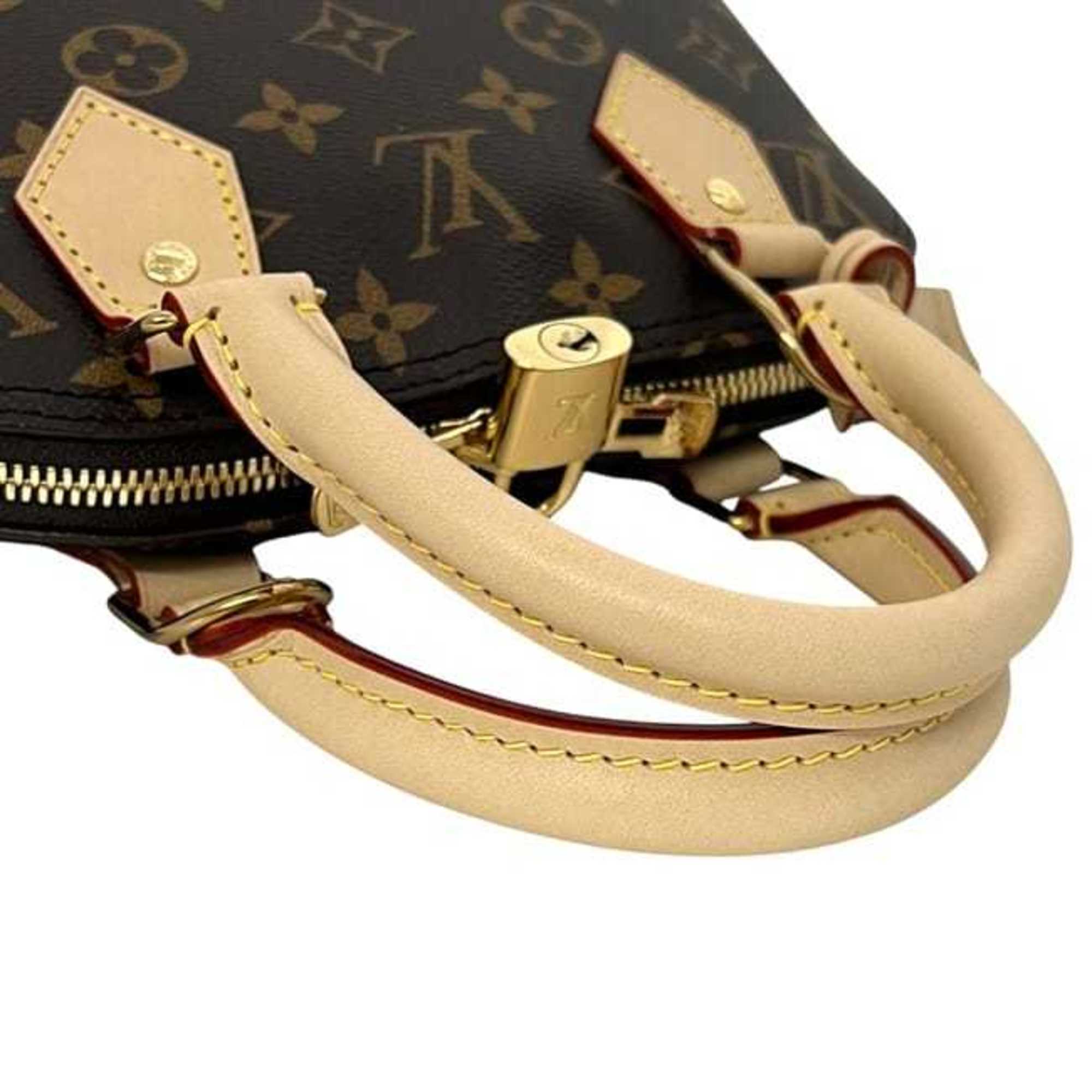 Louis Vuitton Brown Monogram Canvas Leather Handbag Shoulder Bag (Pre-Owned)