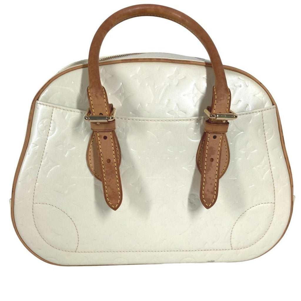 Louis Vuitton Pearl White Monogram Vernis Handbag Shoulder Bag Tote Bag (Pre-Owned)