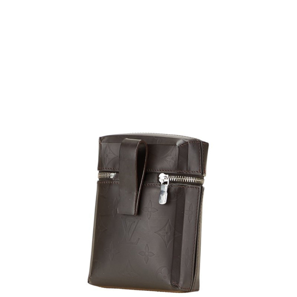 Louis Vuitton Monogram Glace Brown Leather Pouch (Pre-Owned)