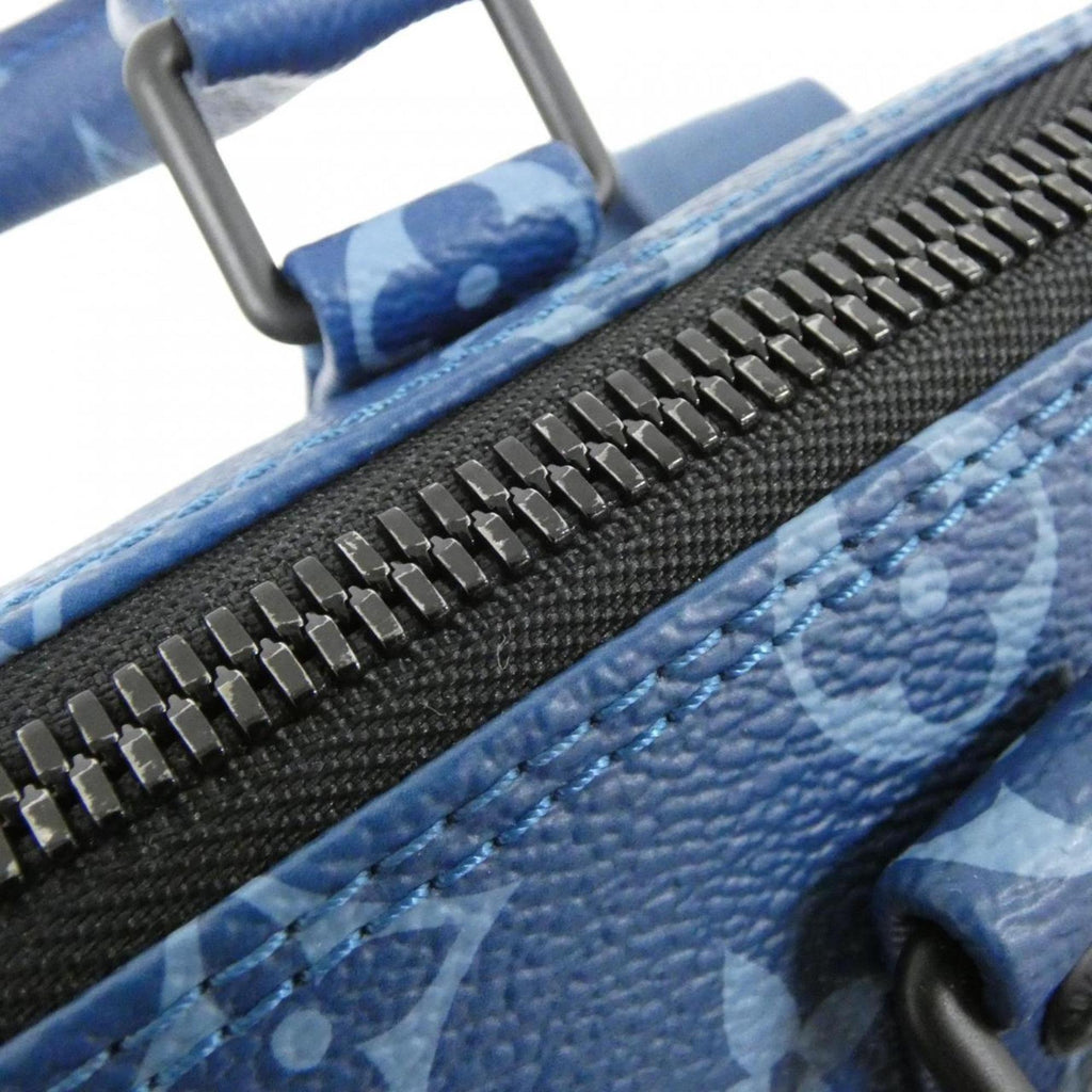 Louis Vuitton Blue Coated Canvas Boston Bag (Pre-Owned)