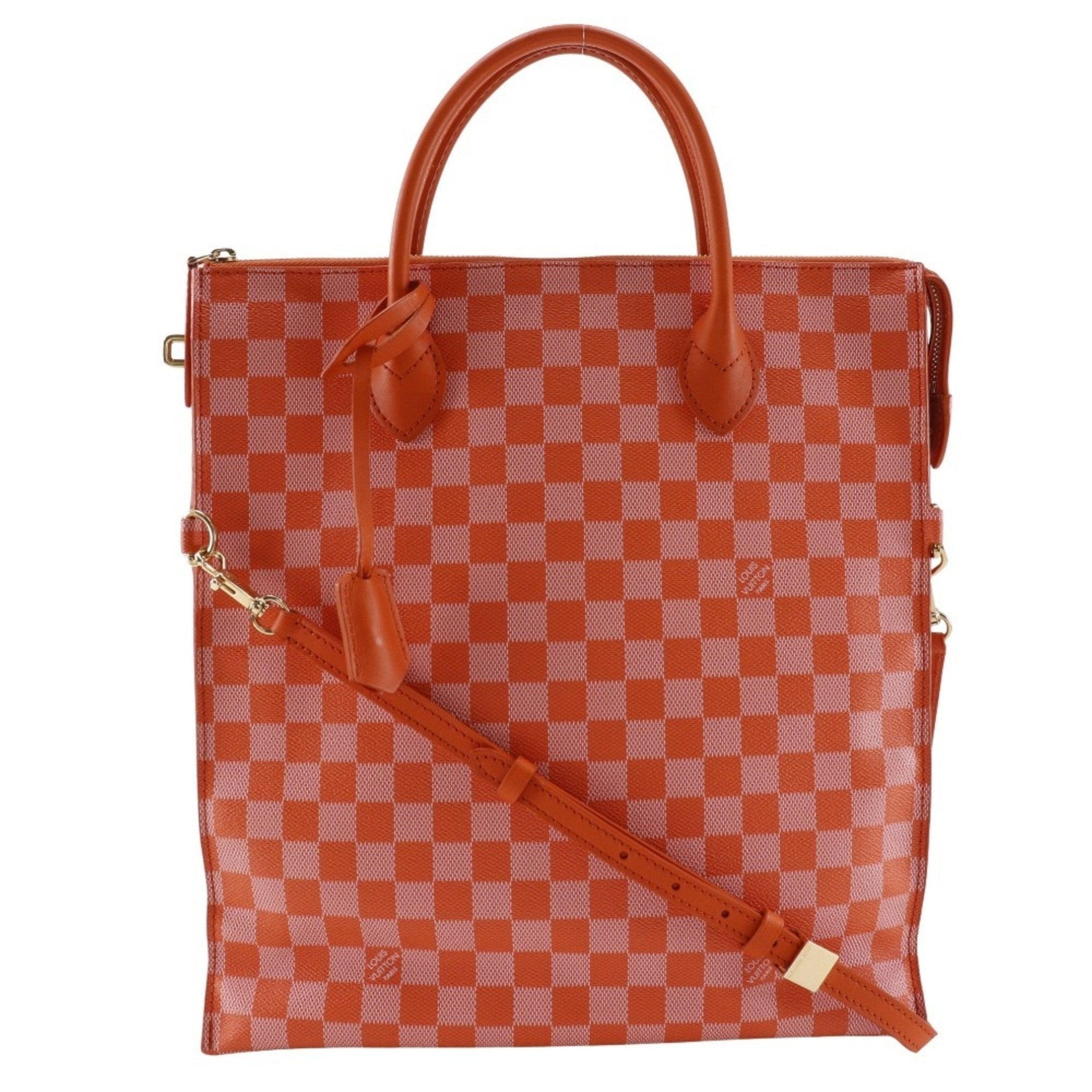 Louis Vuitton Orange Pimont Damier Canvas Handbag Tote Bag (Pre-Owned)
