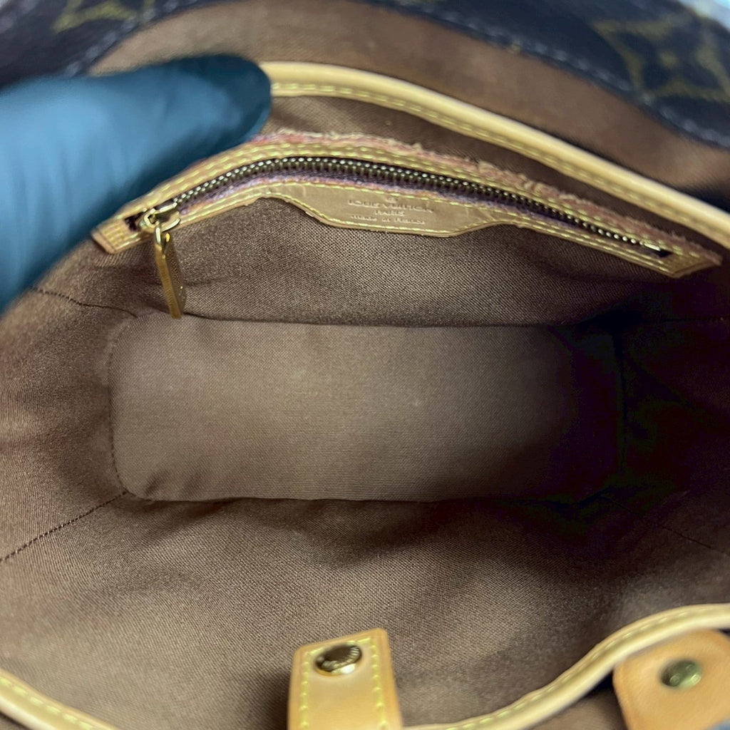 Louis Vuitton Brown Leather Pvc Handbag Tote Bag (Pre-Owned)