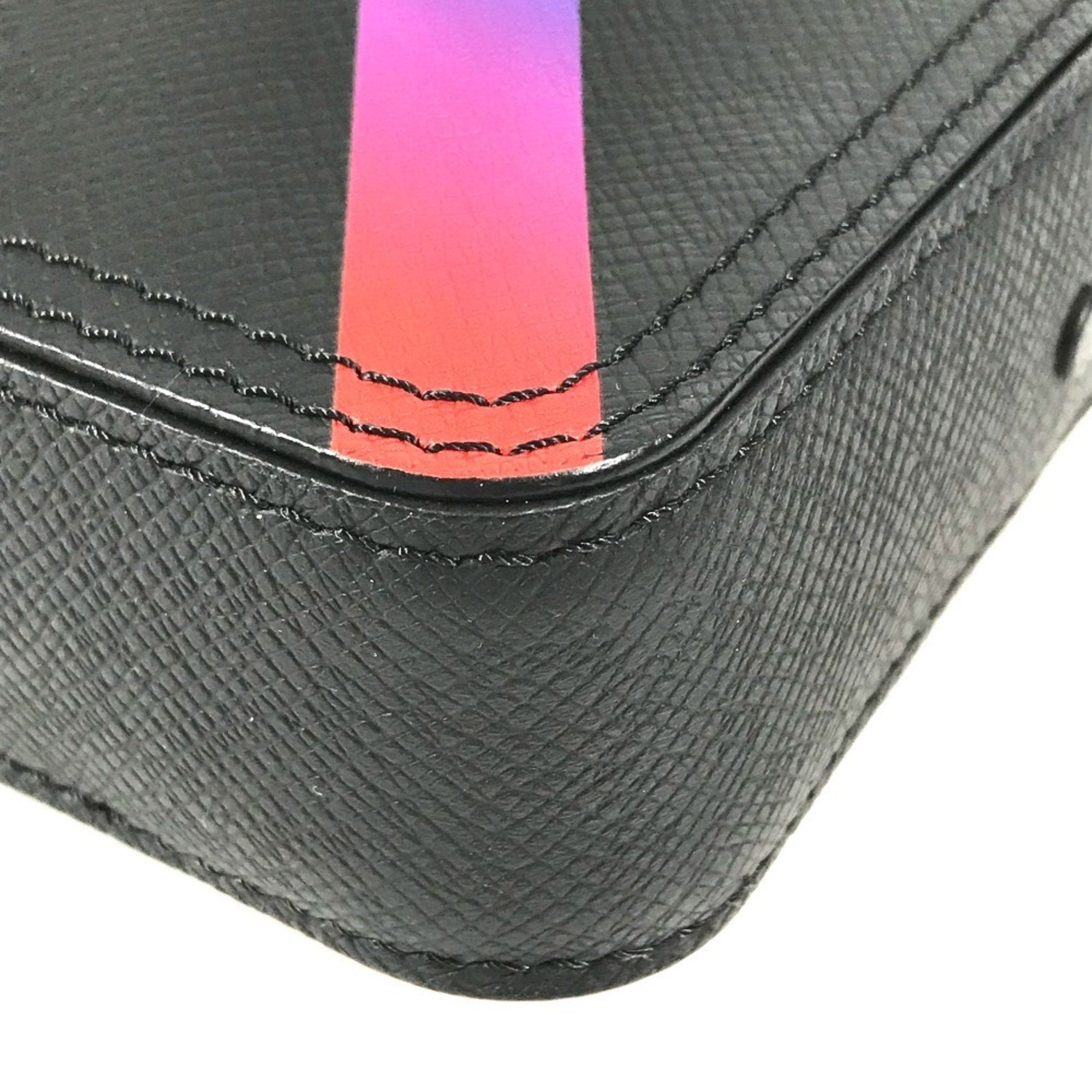 Louis Vuitton Black Multi-Color Taiga Leather Pochette Shoulder Bag (Pre-Owned)