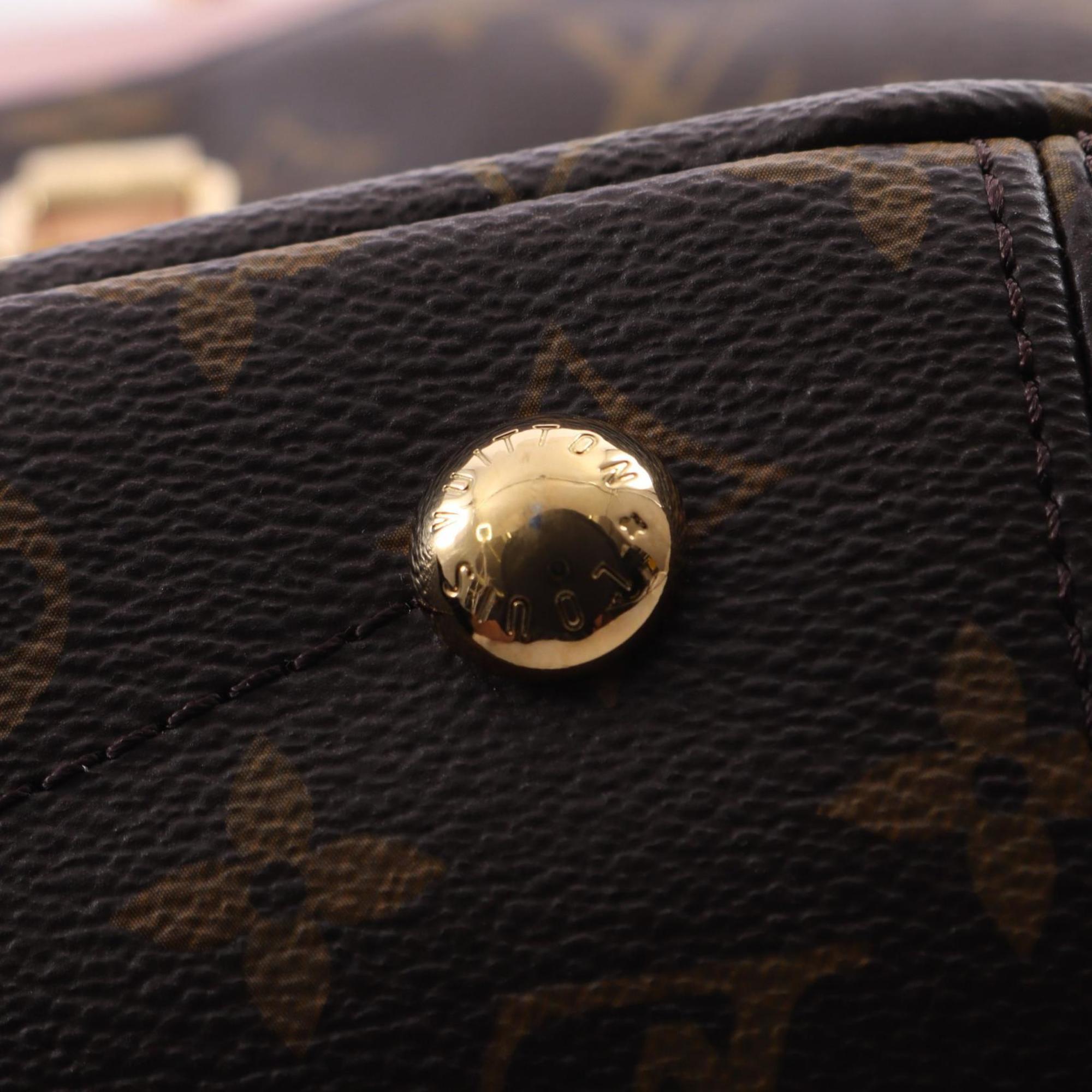 Louis Vuitton Black Brown Pink Rose Ballerine Coated Canvas Leather Handbag (Pre-Owned)