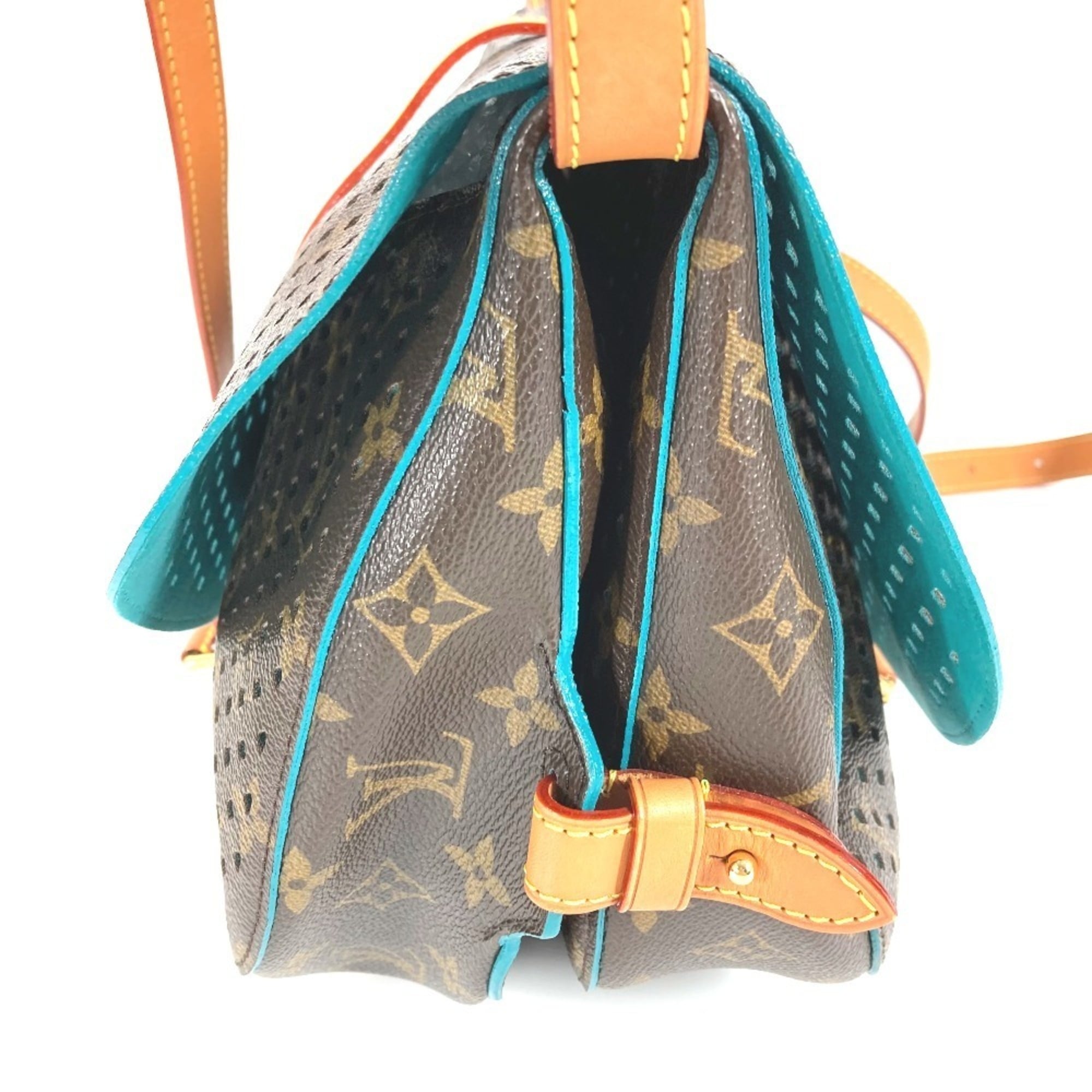 Louis Vuitton Blue Brown Monogram Monogram Perforated Shoulder Bag (Pre-Owned)