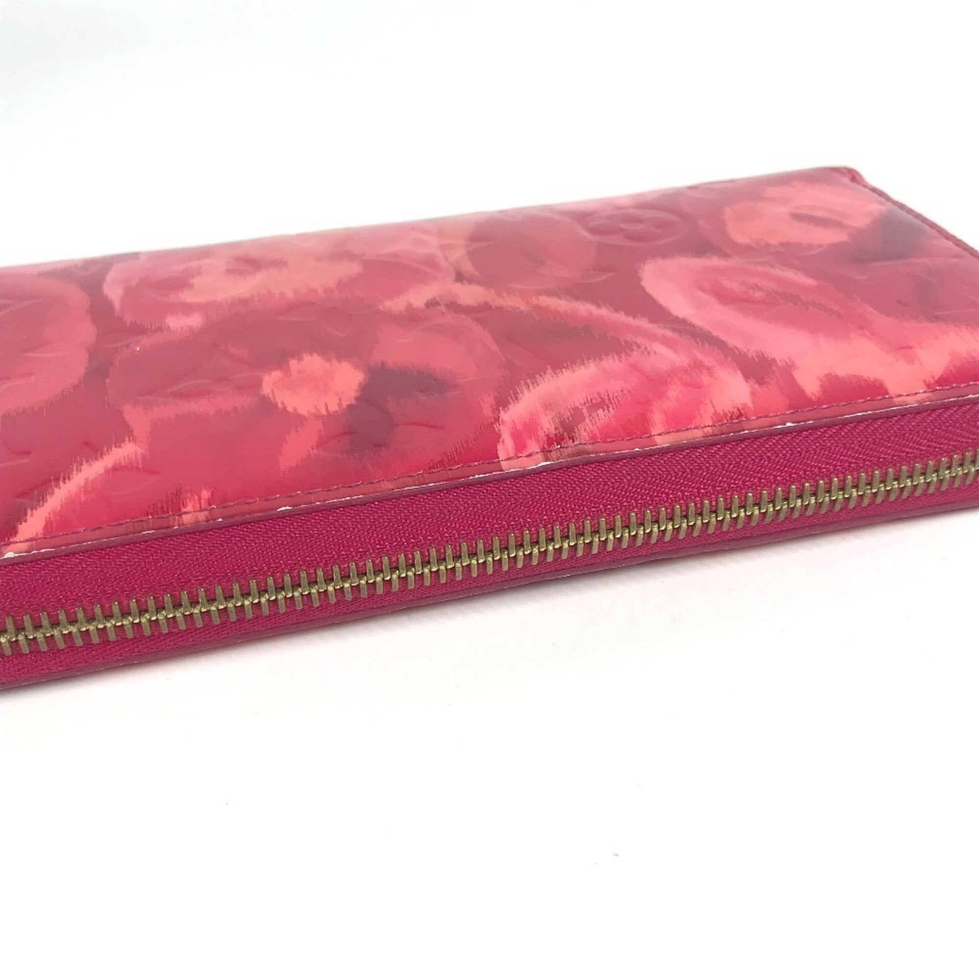 Louis Vuitton Indian Rose Pink Patent Leather Long Wallet (Tri-Fold) (Pre-Owned)